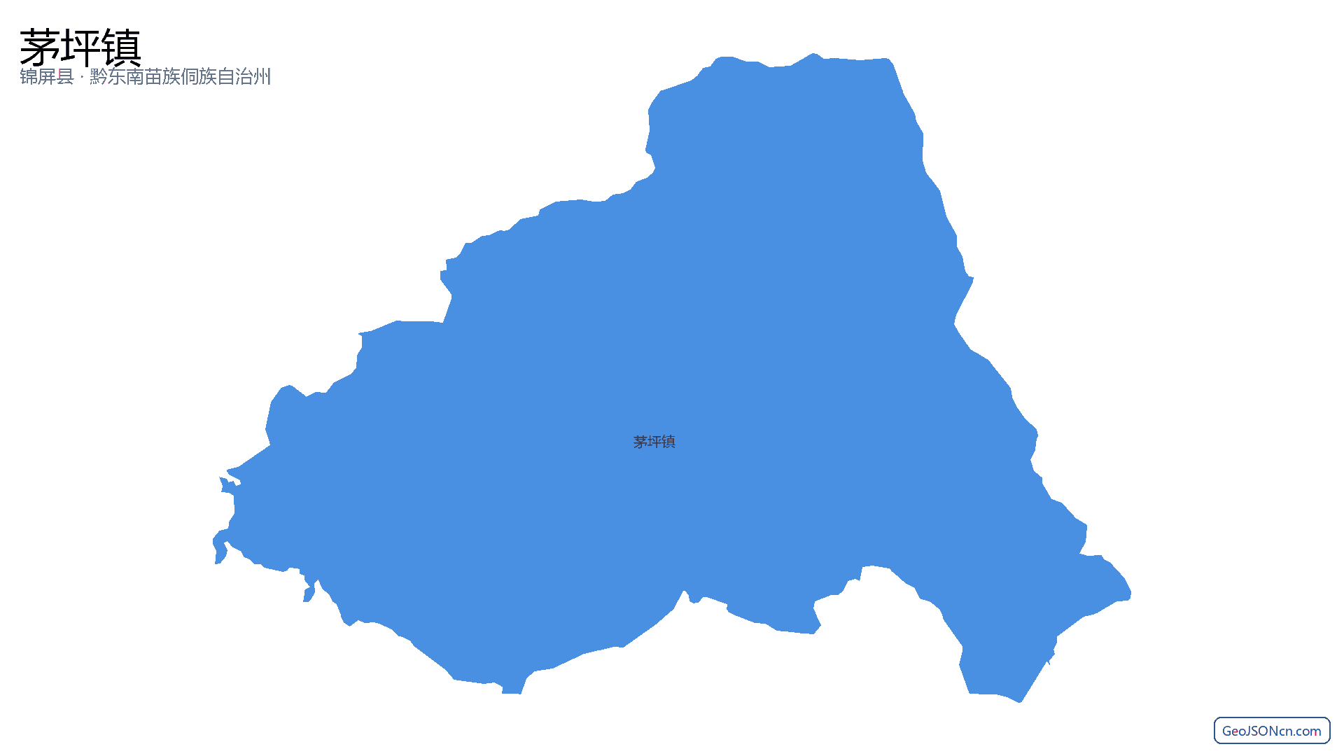 茅坪镇行政区划边界地图(锦屏县·黔东南苗族侗族自治州),提供GeoJSON、SHP矢量边界数据下载及高清地图大图(PNG/JPG) - GeoJSONcn.com