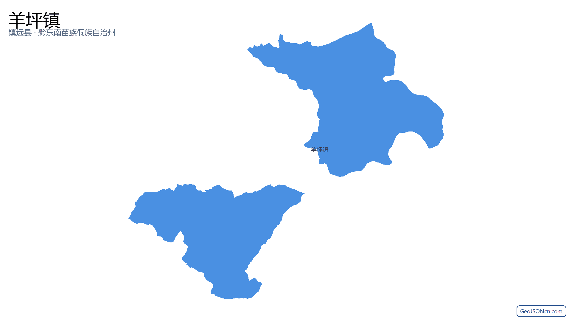 羊坪镇行政区划边界地图(镇远县·黔东南苗族侗族自治州),提供GeoJSON、SHP矢量边界数据下载及高清地图大图(PNG/JPG) - GeoJSONcn.com