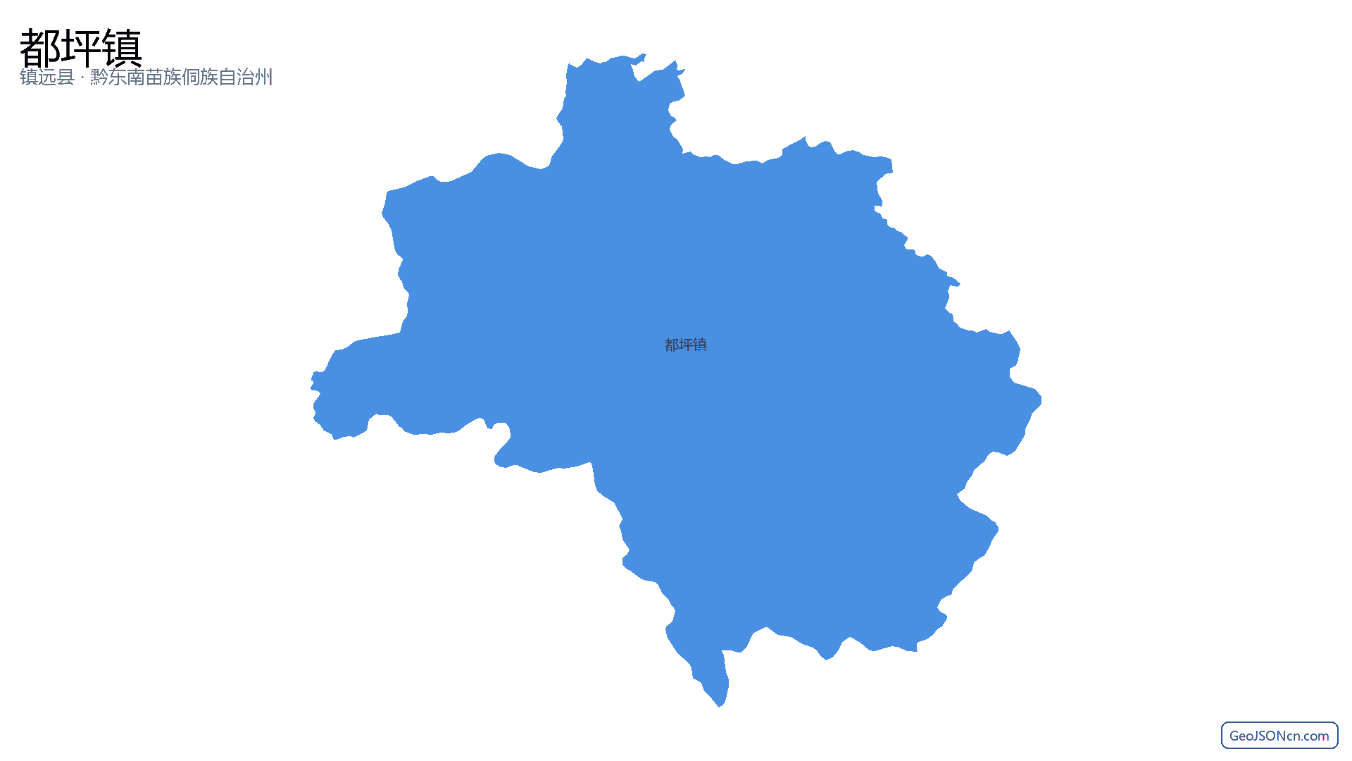 都坪镇行政区划边界地图（镇远县·黔东南苗族侗族自治州）,提供GeoJSON、SHP矢量边界数据下载及高清地图大图(PNG/JPG) - GeoJSONcn.com