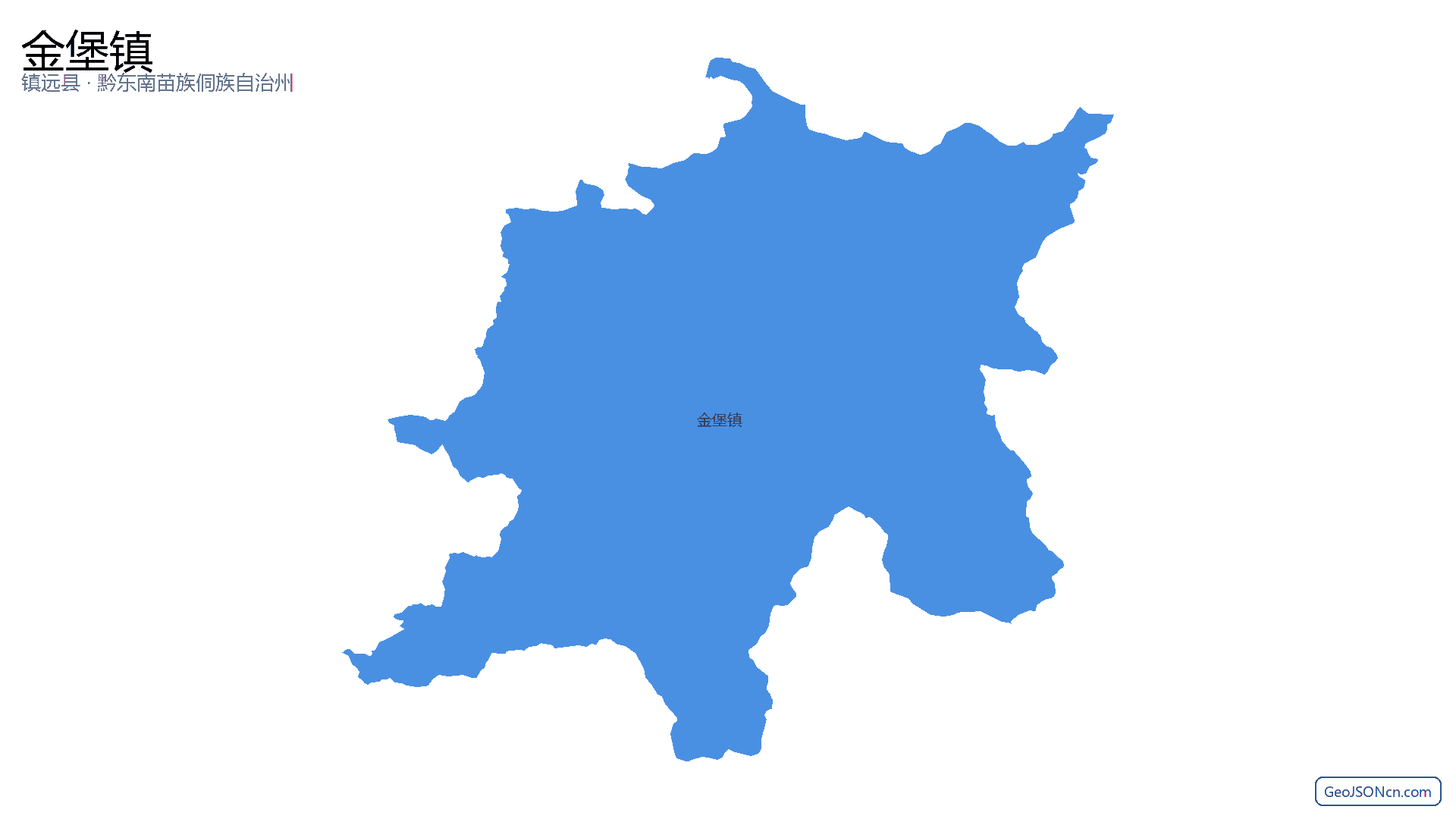 金堡镇行政区划边界地图（镇远县·黔东南苗族侗族自治州）,提供GeoJSON、SHP矢量边界数据下载及高清地图大图(PNG/JPG) - GeoJSONcn.com
