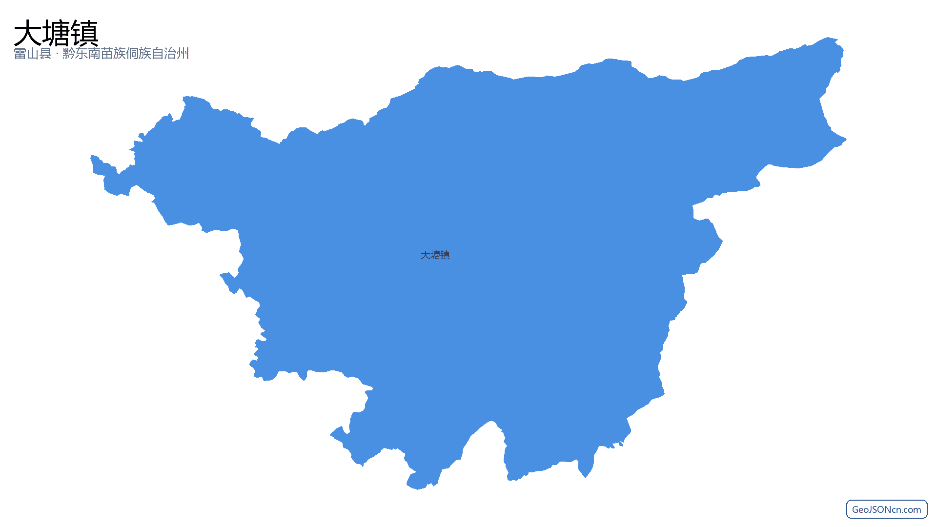 大塘镇行政区划边界地图(雷山县·黔东南苗族侗族自治州),提供GeoJSON、SHP矢量边界数据下载及高清地图大图(PNG/JPG) - GeoJSONcn.com
