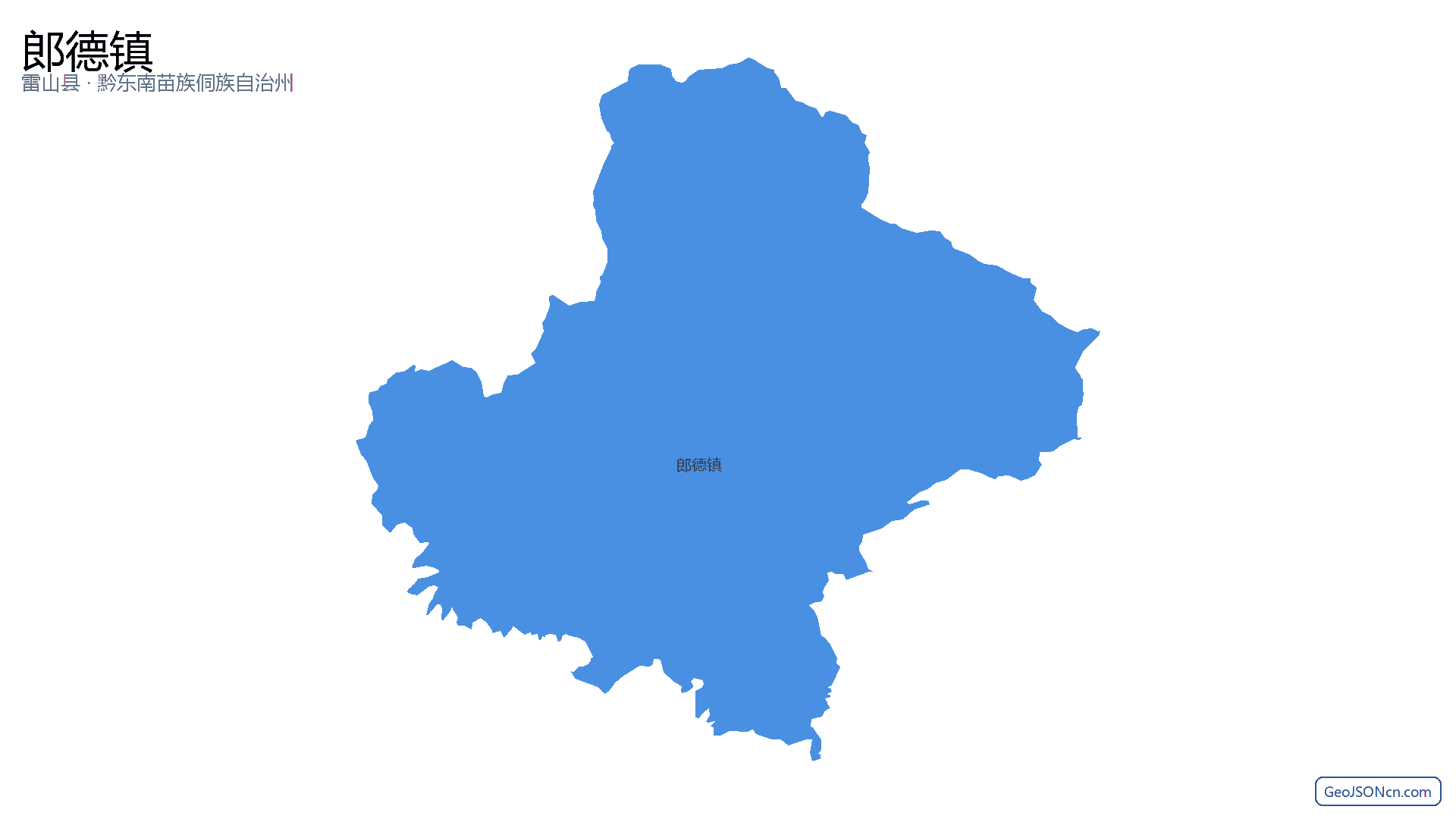 郎德镇行政区划边界地图(雷山县·黔东南苗族侗族自治州),提供GeoJSON、SHP矢量边界数据下载及高清地图大图(PNG/JPG) - GeoJSONcn.com