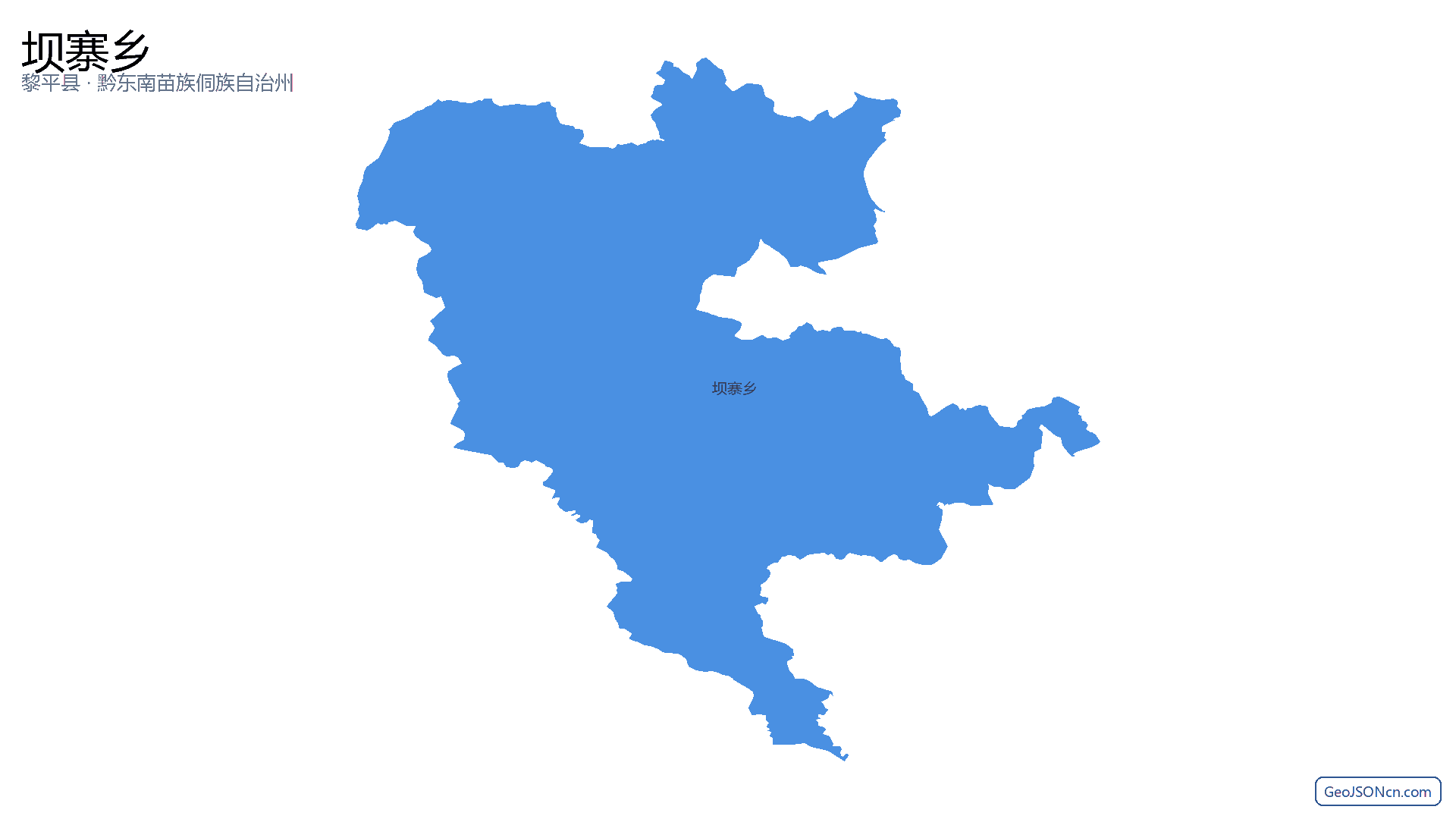 坝寨乡行政区划边界地图(黎平县·黔东南苗族侗族自治州),提供GeoJSON、SHP矢量边界数据下载及高清地图大图(PNG/JPG) - GeoJSONcn.com