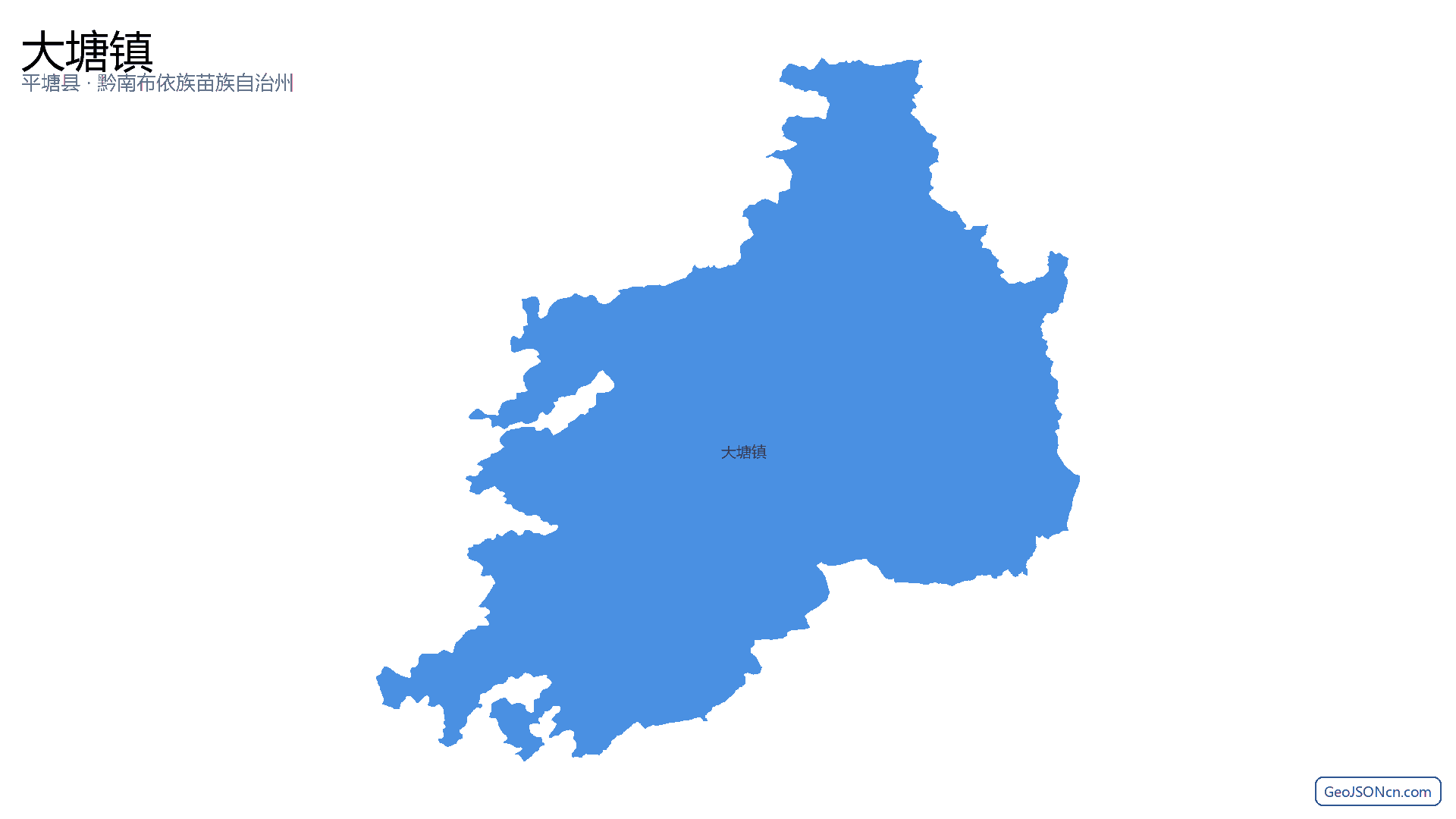 大塘镇行政区划边界地图（平塘县·黔南布依族苗族自治州）,提供GeoJSON、SHP矢量边界数据下载及高清地图大图(PNG/JPG) - GeoJSONcn.com