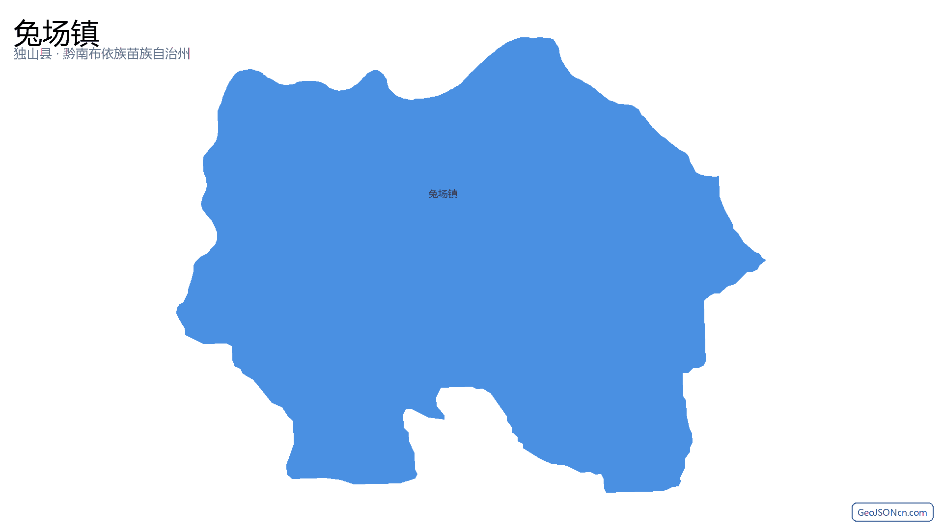 兔场镇行政区划边界地图（独山县·黔南布依族苗族自治州）,提供GeoJSON、SHP矢量边界数据下载及高清地图大图(PNG/JPG) - GeoJSONcn.com