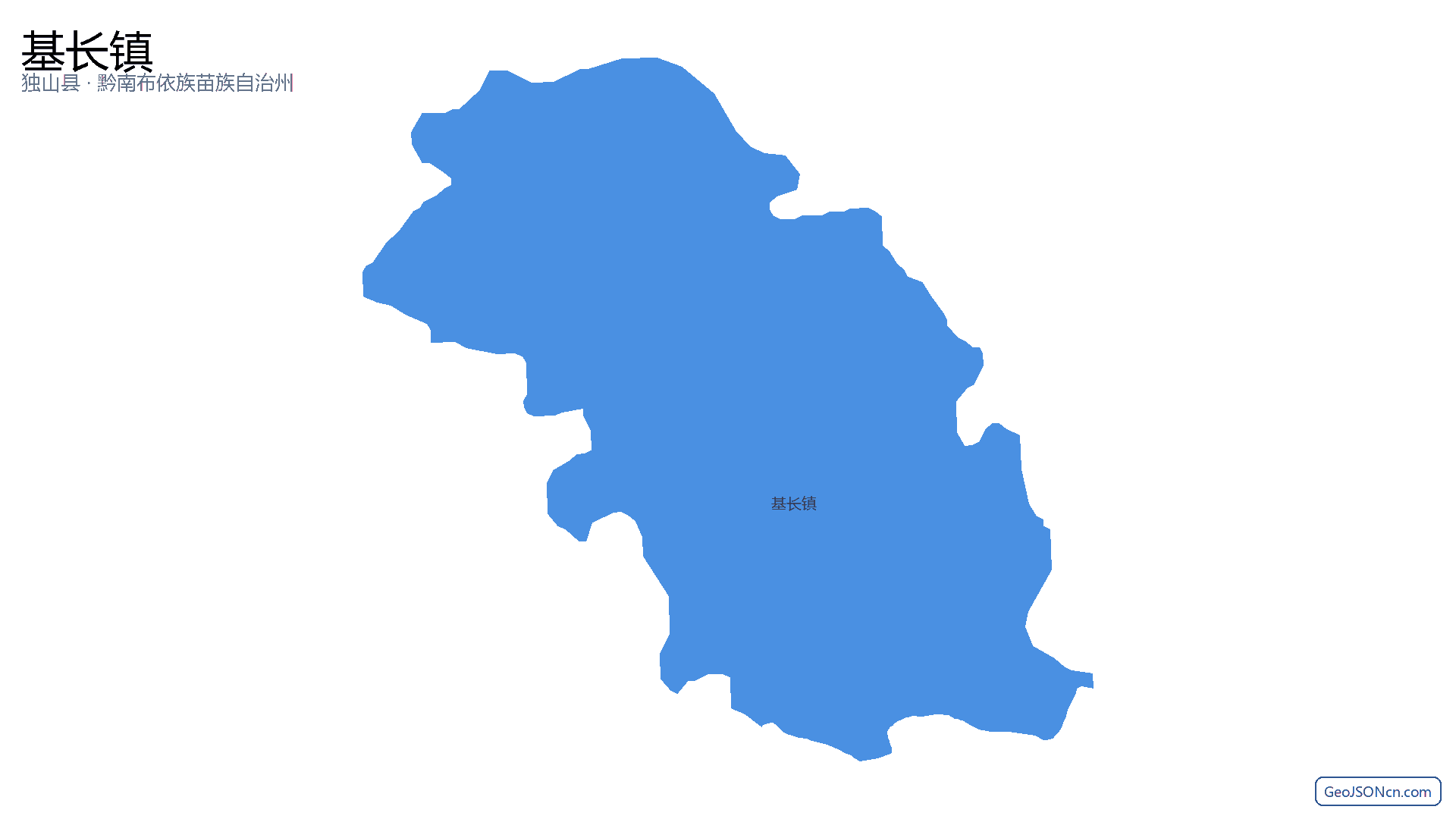 基长镇行政区划边界地图（独山县·黔南布依族苗族自治州）,提供GeoJSON、SHP矢量边界数据下载及高清地图大图(PNG/JPG) - GeoJSONcn.com