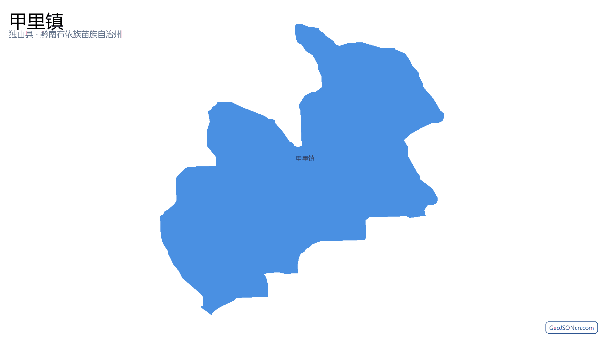 甲里镇行政区划边界地图（独山县·黔南布依族苗族自治州）,提供GeoJSON、SHP矢量边界数据下载及高清地图大图(PNG/JPG) - GeoJSONcn.com