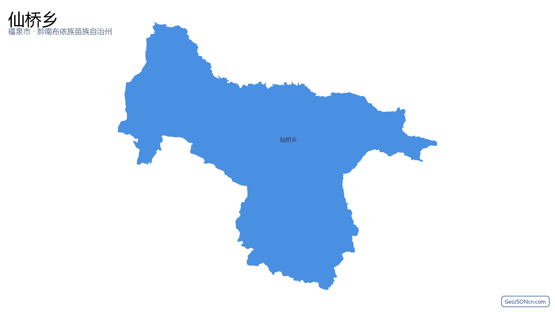仙桥乡行政区划边界地图(福泉市·黔南布依族苗族自治州),提供GeoJSON、SHP矢量边界数据下载及高清地图大图(PNG/JPG) - GeoJSONcn.com