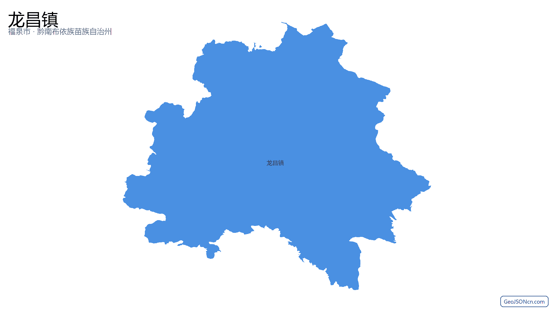 龙昌镇行政区划边界地图(福泉市·黔南布依族苗族自治州),提供GeoJSON、SHP矢量边界数据下载及高清地图大图(PNG/JPG) - GeoJSONcn.com