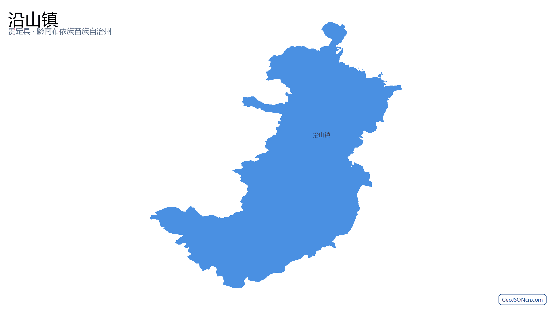 沿山镇行政区划边界地图(贵定县·黔南布依族苗族自治州),提供GeoJSON、SHP矢量边界数据下载及高清地图大图(PNG/JPG) - GeoJSONcn.com