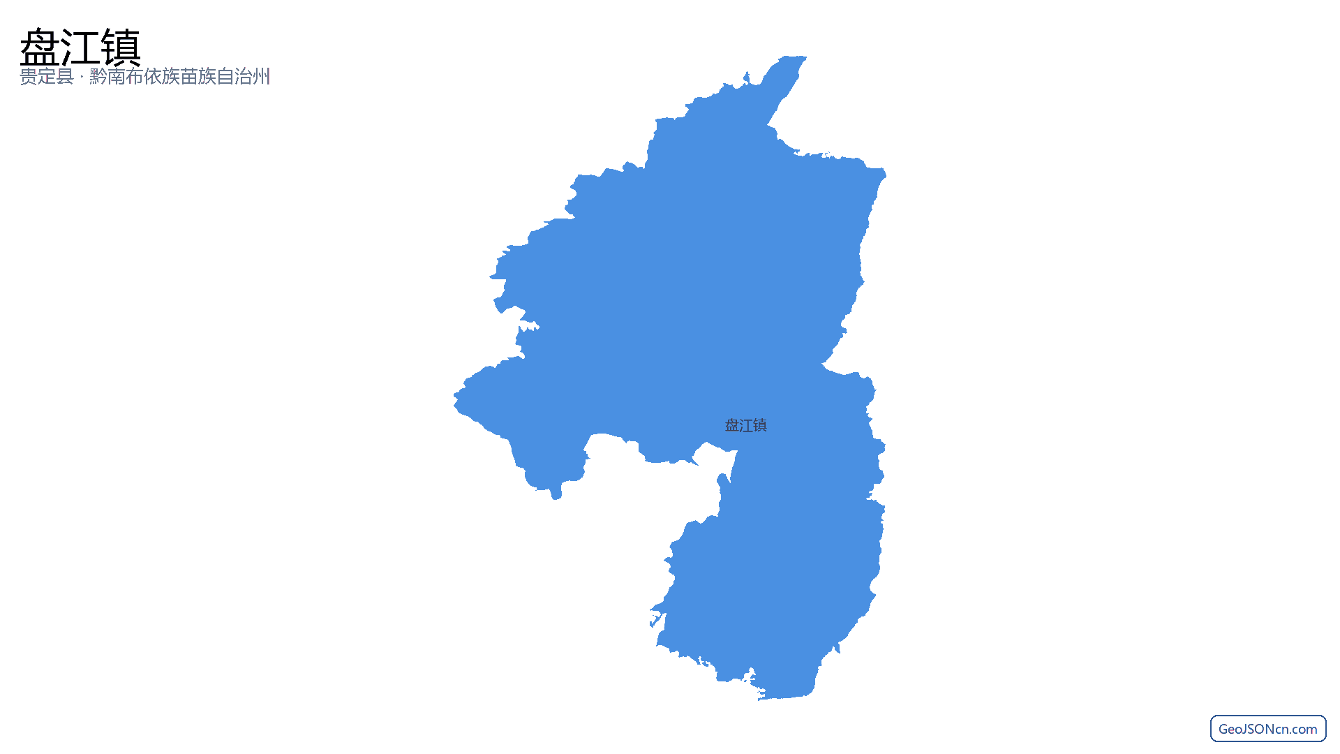 盘江镇行政区划边界地图(贵定县·黔南布依族苗族自治州),提供GeoJSON、SHP矢量边界数据下载及高清地图大图(PNG/JPG) - GeoJSONcn.com