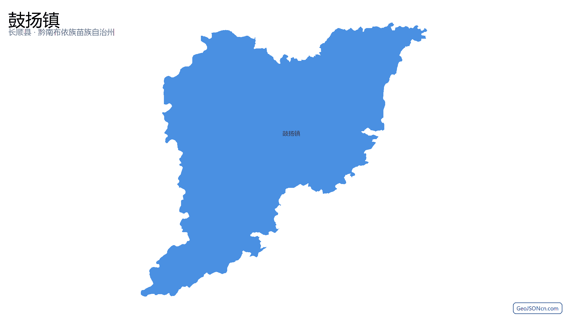 鼓扬镇行政区划边界地图（长顺县·黔南布依族苗族自治州）,提供GeoJSON、SHP矢量边界数据下载及高清地图大图(PNG/JPG) - GeoJSONcn.com