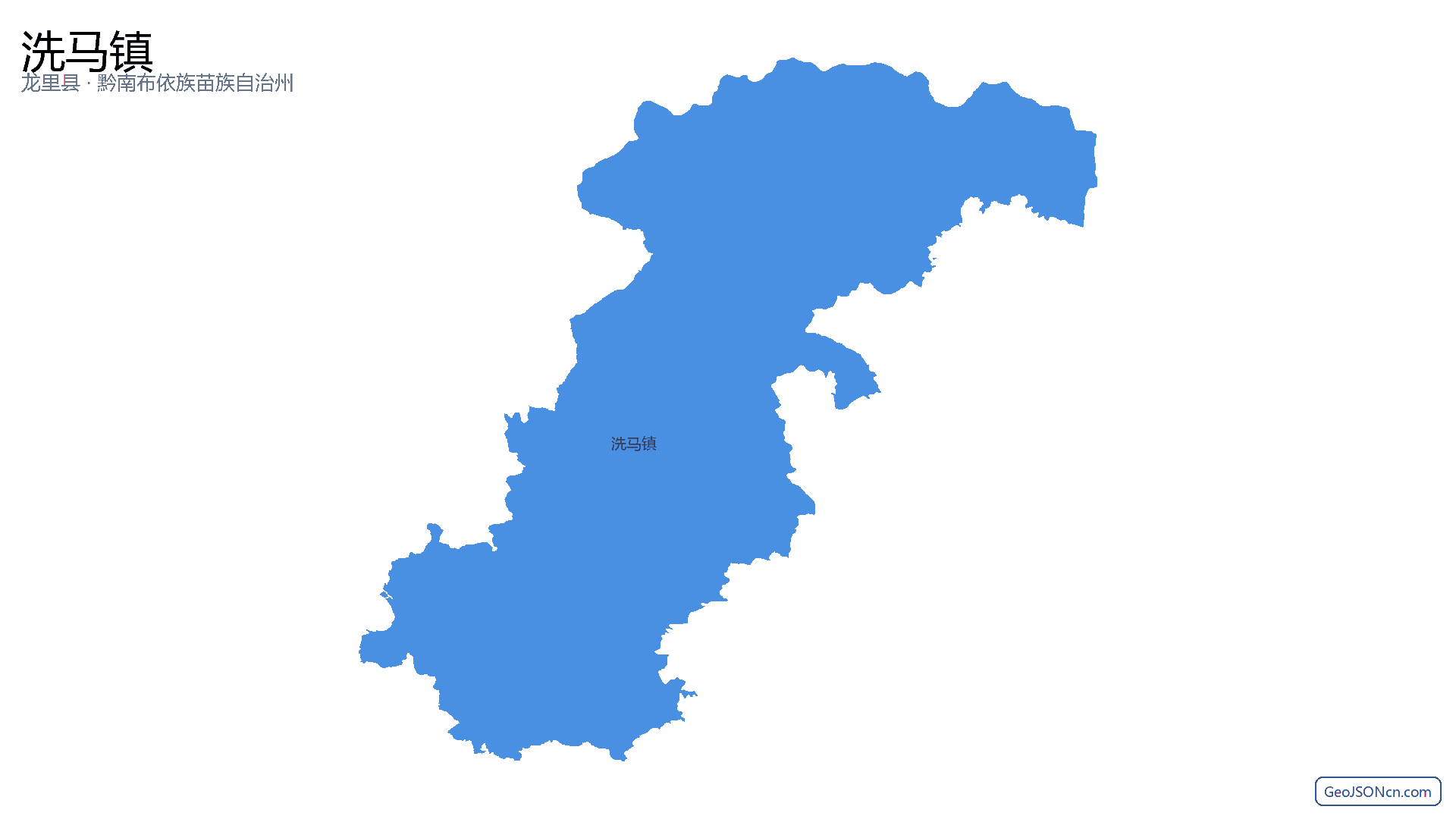 洗马镇行政区划边界地图（龙里县·黔南布依族苗族自治州）,提供GeoJSON、SHP矢量边界数据下载及高清地图大图(PNG/JPG) - GeoJSONcn.com