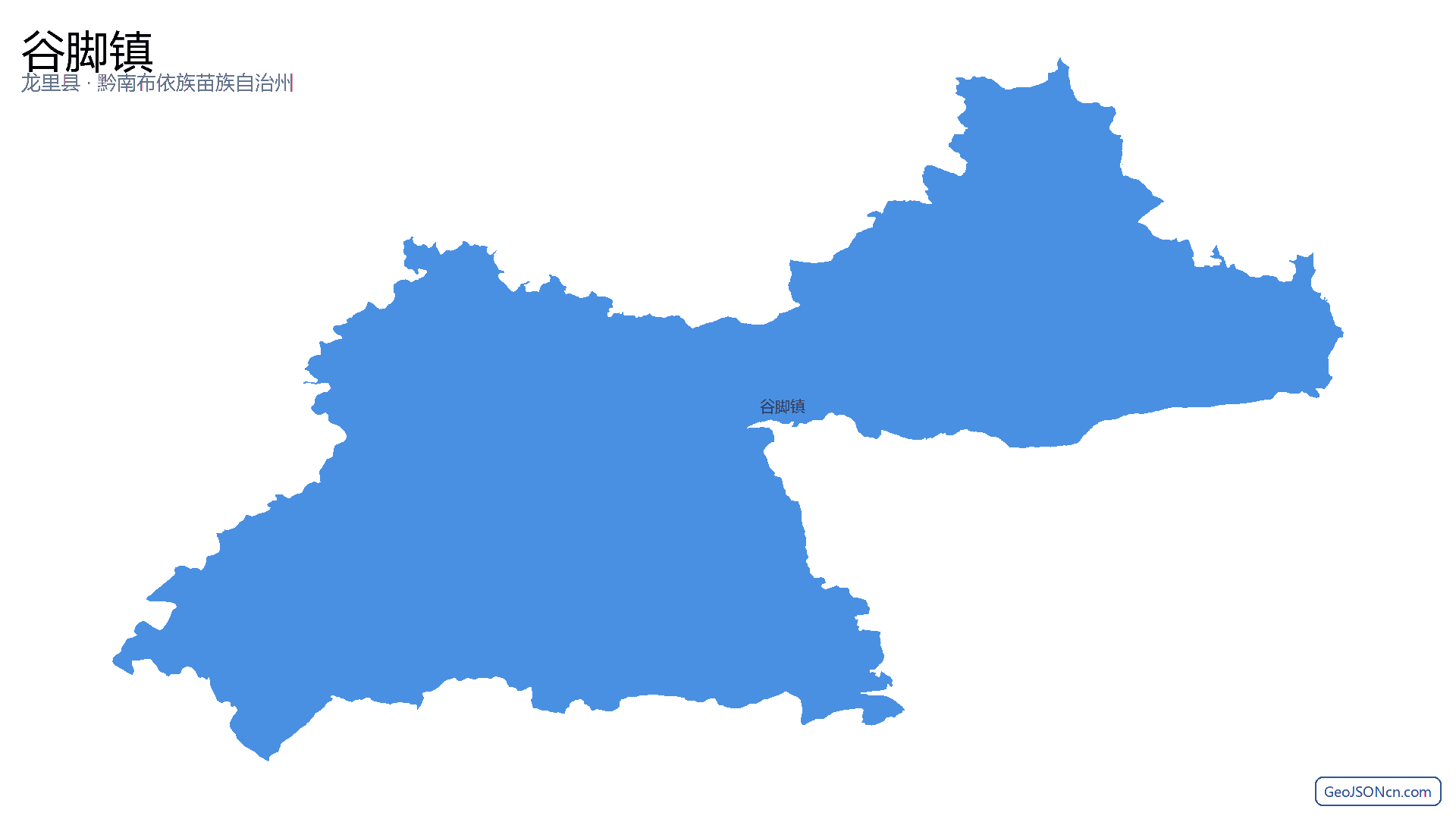 谷脚镇行政区划边界地图（龙里县·黔南布依族苗族自治州）,提供GeoJSON、SHP矢量边界数据下载及高清地图大图(PNG/JPG) - GeoJSONcn.com