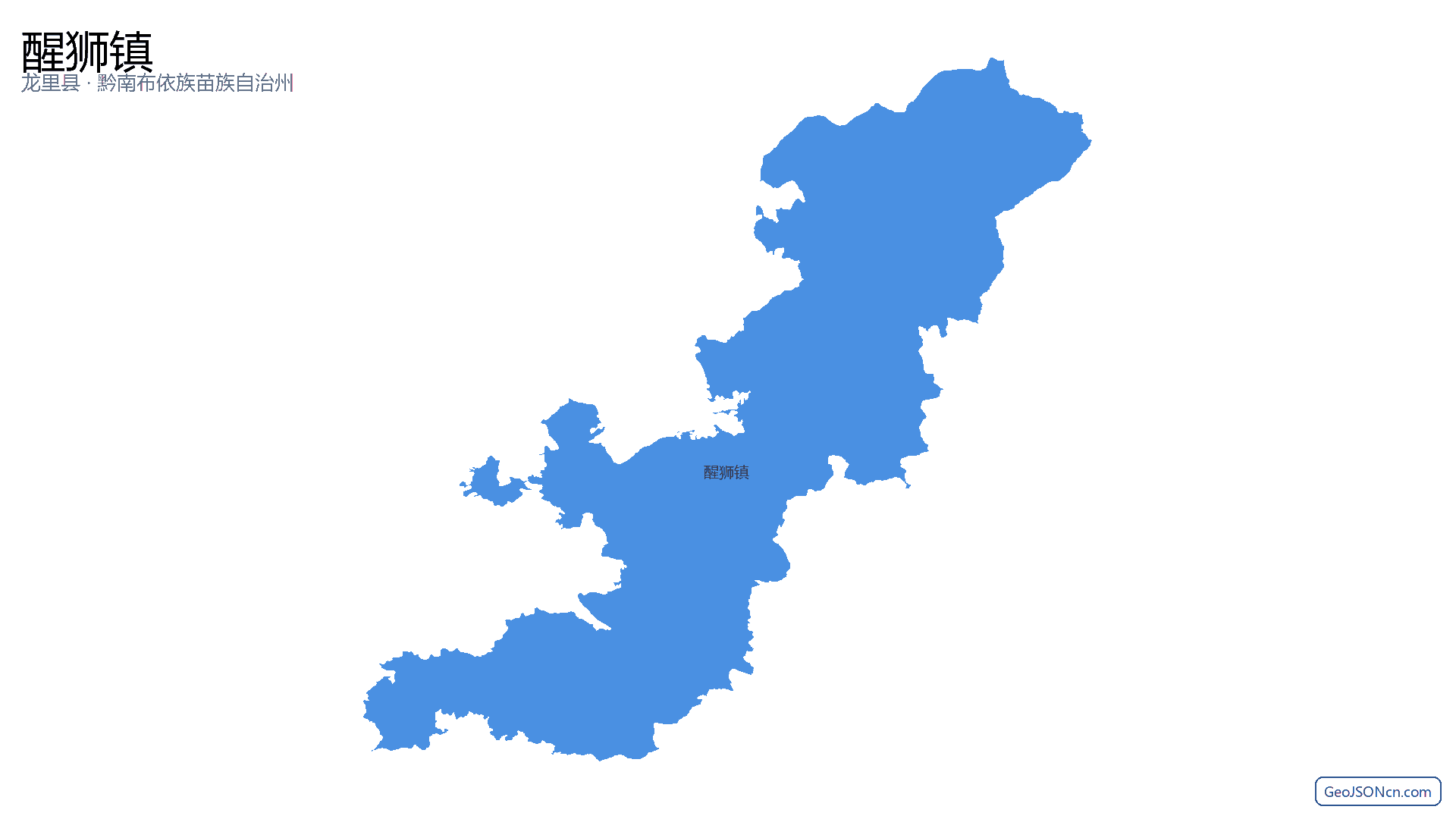 醒狮镇行政区划边界地图（龙里县·黔南布依族苗族自治州）,提供GeoJSON、SHP矢量边界数据下载及高清地图大图(PNG/JPG) - GeoJSONcn.com