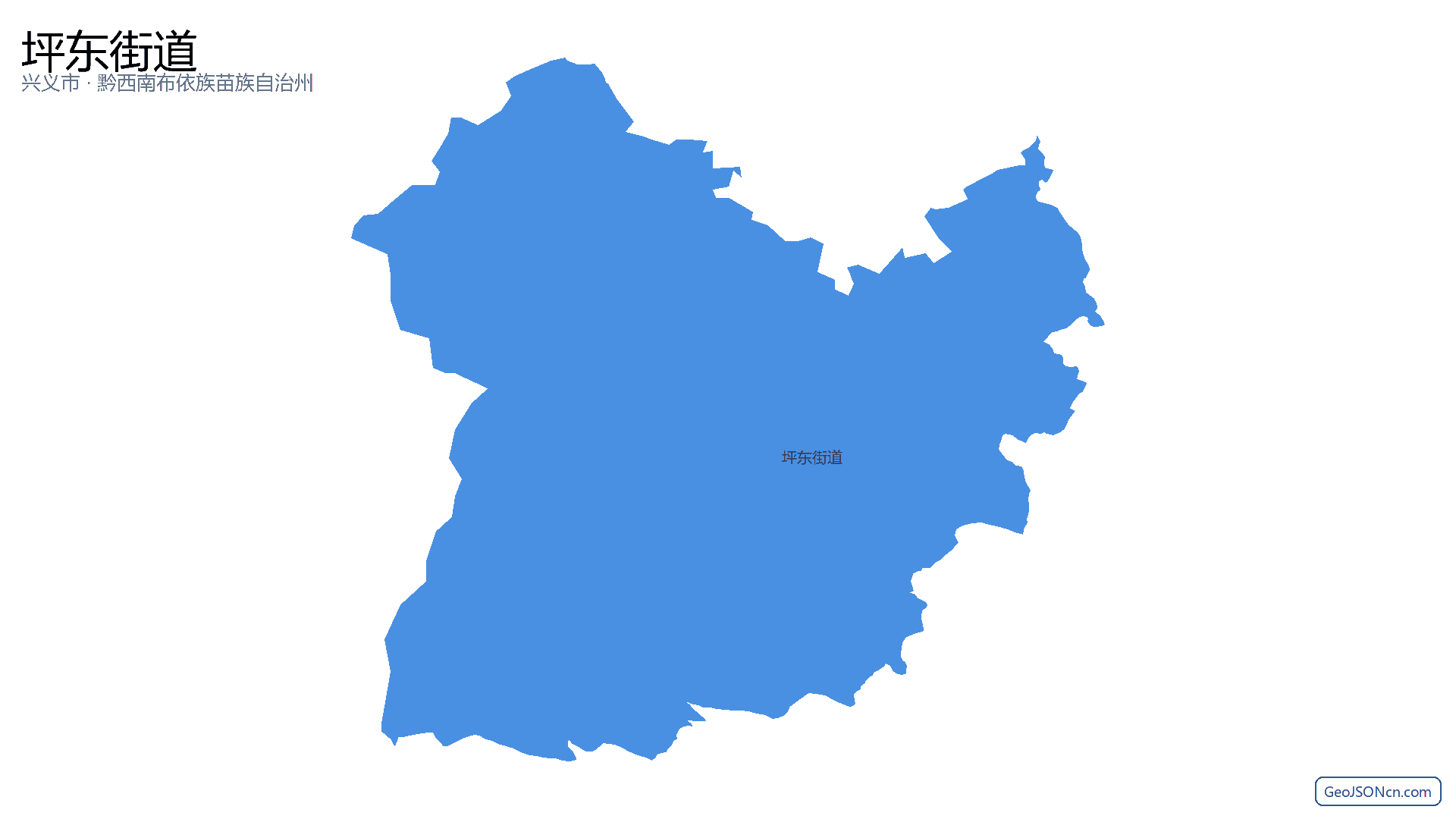 坪东街道行政区划边界地图(兴义市·黔西南布依族苗族自治州),提供GeoJSON、SHP矢量边界数据下载及高清地图大图(PNG/JPG) - GeoJSONcn.com