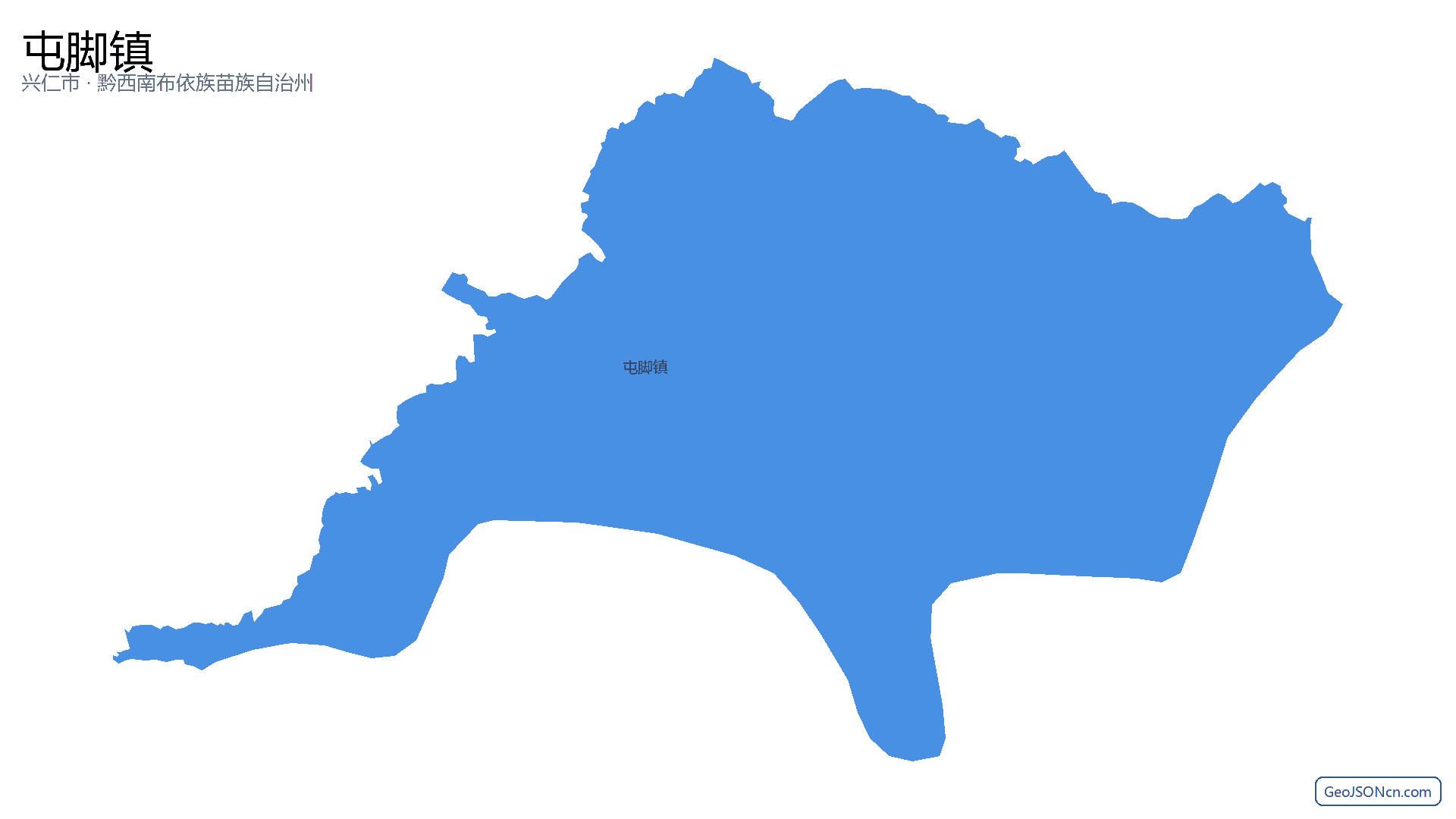 屯脚镇行政区划边界地图（兴仁市·黔西南布依族苗族自治州）,提供GeoJSON、SHP矢量边界数据下载及高清地图大图(PNG/JPG) - GeoJSONcn.com