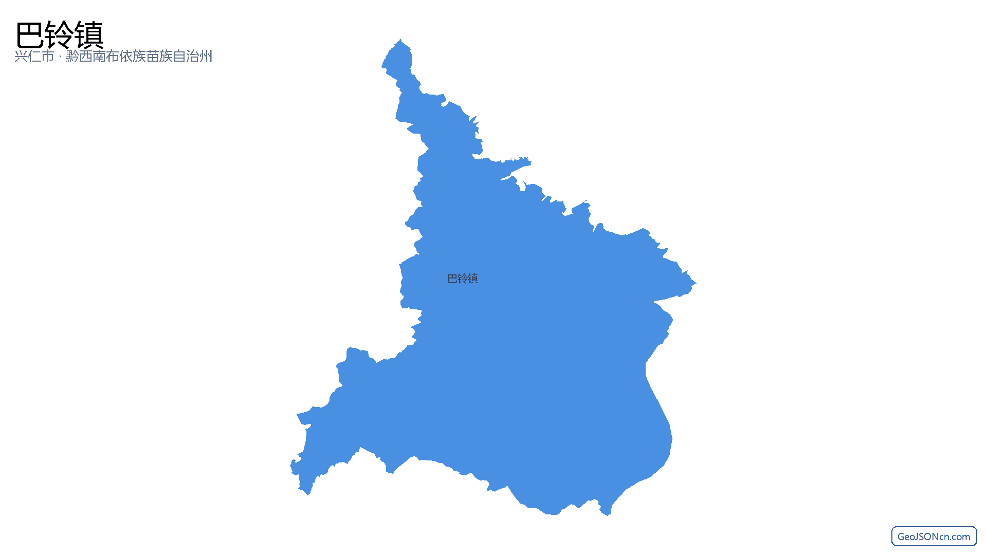 巴铃镇行政区划边界地图(兴仁市·黔西南布依族苗族自治州),提供GeoJSON、SHP矢量边界数据下载及高清地图大图(PNG/JPG) - GeoJSONcn.com