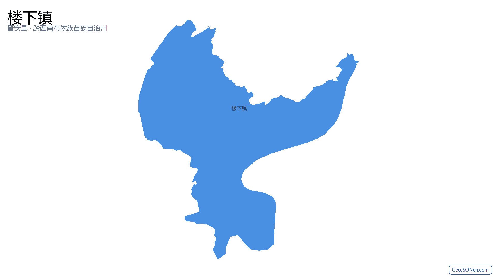 楼下镇行政区划边界地图（普安县·黔西南布依族苗族自治州）,提供GeoJSON、SHP矢量边界数据下载及高清地图大图(PNG/JPG) - GeoJSONcn.com