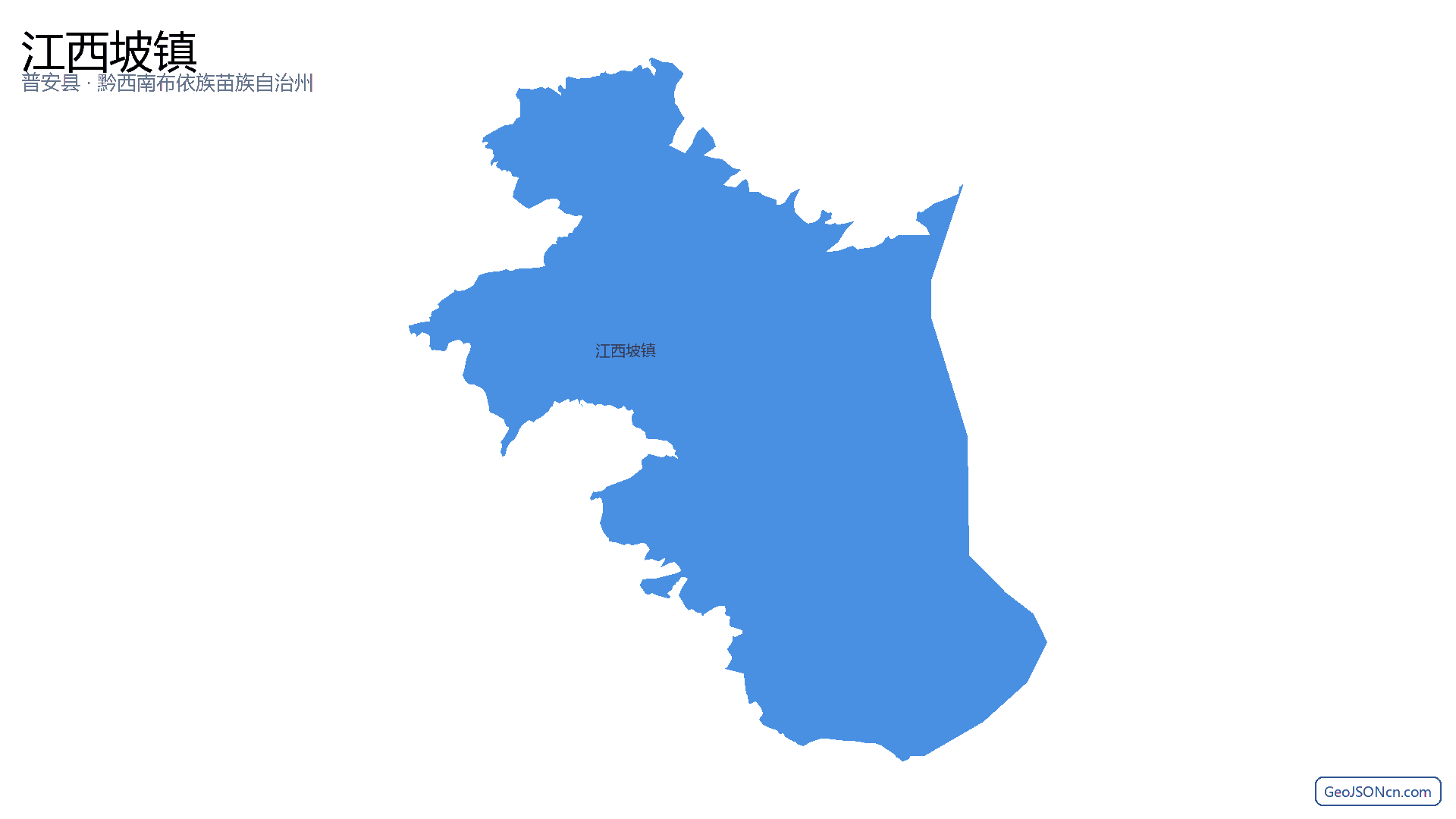 江西坡镇行政区划边界地图（普安县·黔西南布依族苗族自治州）,提供GeoJSON、SHP矢量边界数据下载及高清地图大图(PNG/JPG) - GeoJSONcn.com