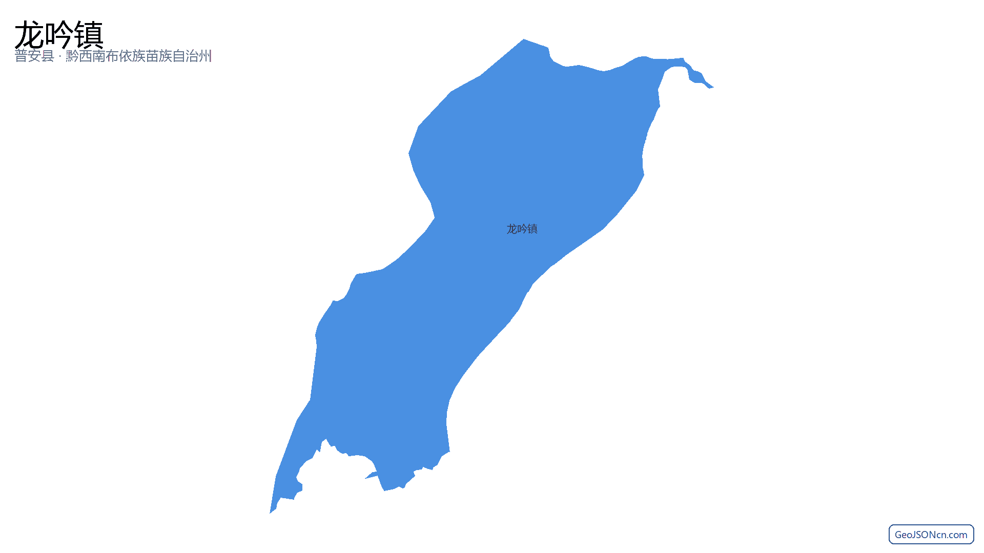 龙吟镇行政区划边界地图（普安县·黔西南布依族苗族自治州）,提供GeoJSON、SHP矢量边界数据下载及高清地图大图(PNG/JPG) - GeoJSONcn.com