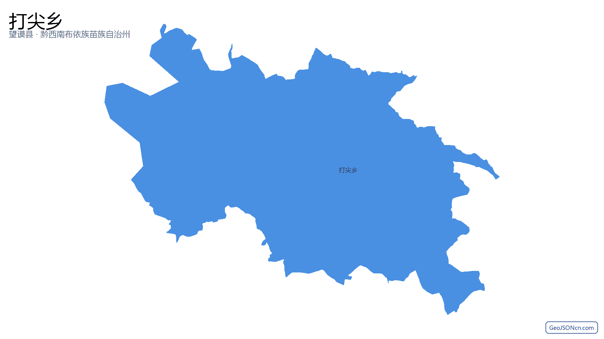 打尖乡行政区划边界地图（望谟县·黔西南布依族苗族自治州）,提供GeoJSON、SHP矢量边界数据下载及高清地图大图(PNG/JPG) - GeoJSONcn.com