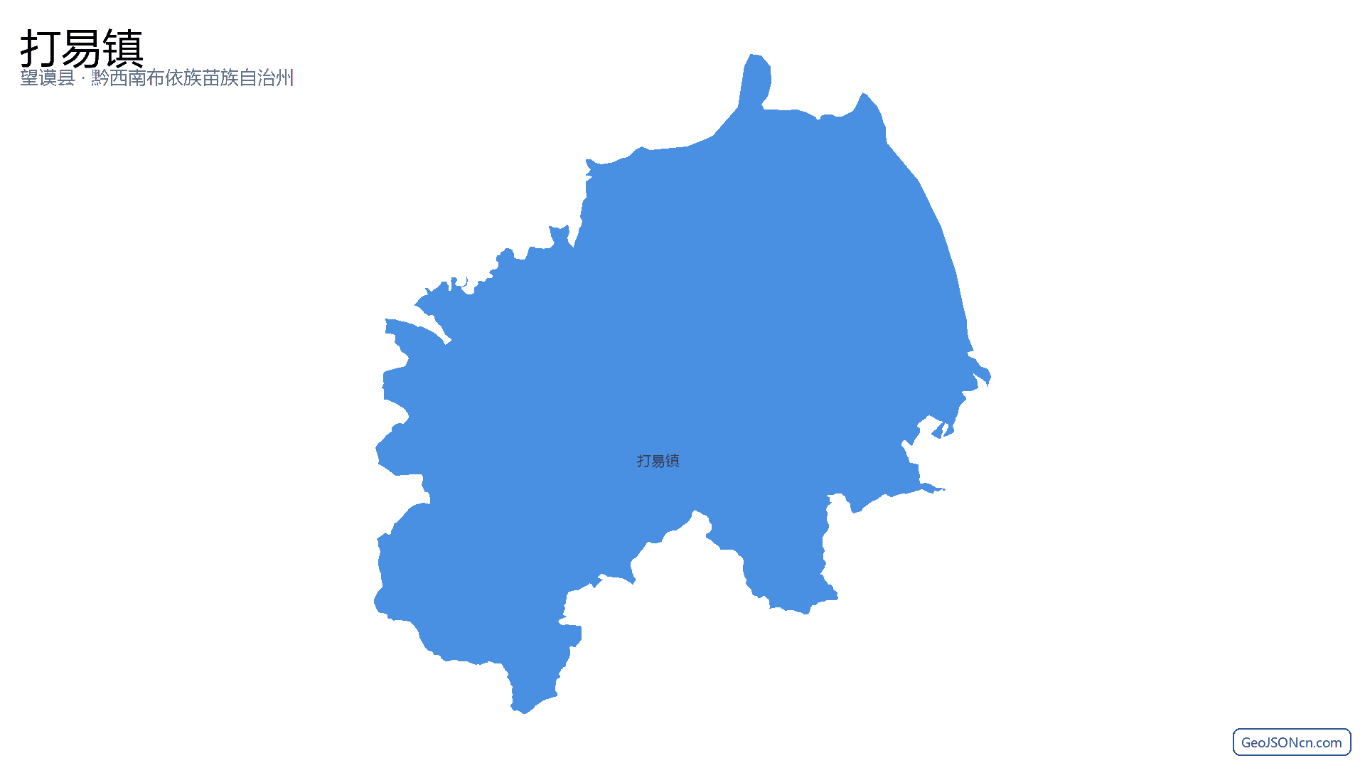 打易镇行政区划边界地图(望谟县·黔西南布依族苗族自治州),提供GeoJSON、SHP矢量边界数据下载及高清地图大图(PNG/JPG) - GeoJSONcn.com
