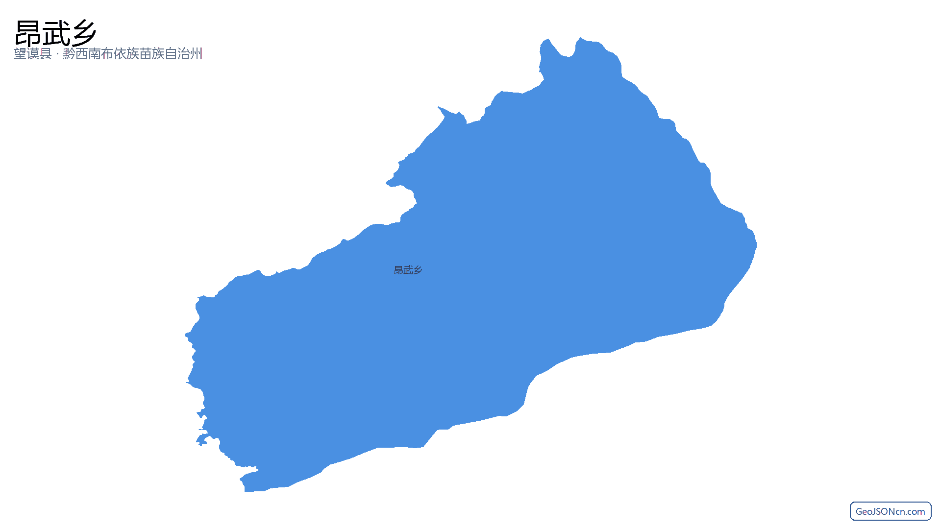 昂武乡行政区划边界地图（望谟县·黔西南布依族苗族自治州）,提供GeoJSON、SHP矢量边界数据下载及高清地图大图(PNG/JPG) - GeoJSONcn.com