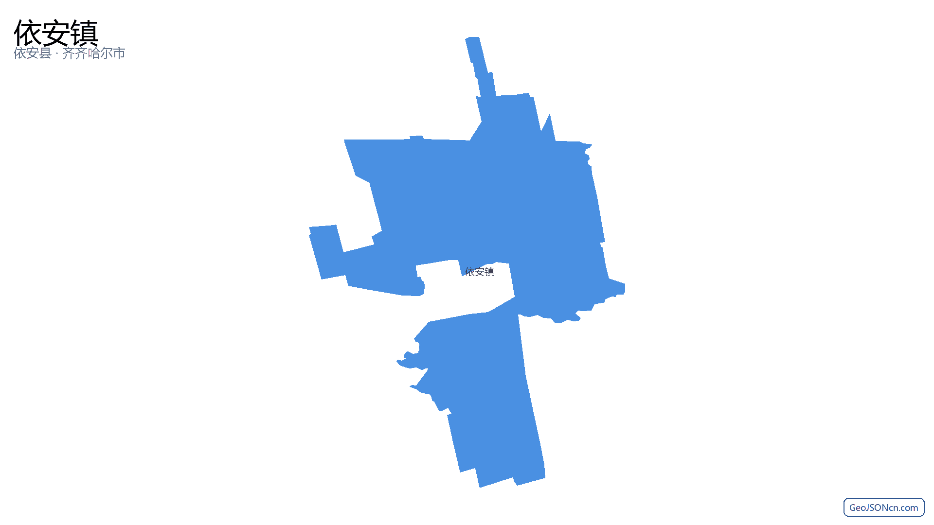依安镇行政区划边界地图(依安县·齐齐哈尔市),提供GeoJSON、SHP矢量边界数据下载及高清地图大图(PNG/JPG) - GeoJSONcn.com