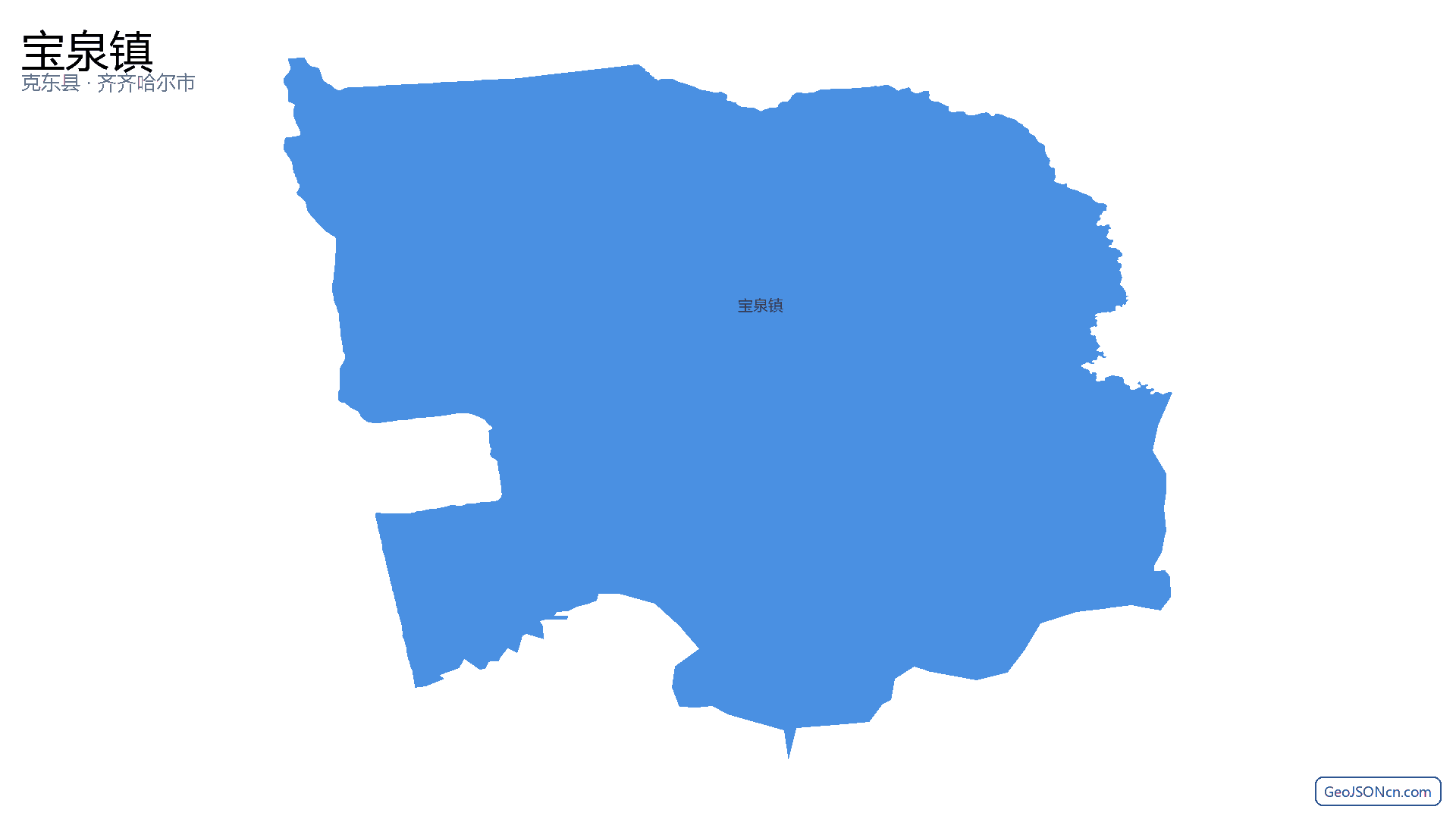 宝泉镇行政区划边界地图(克东县·齐齐哈尔市),提供GeoJSON、SHP矢量边界数据下载及高清地图大图(PNG/JPG) - GeoJSONcn.com