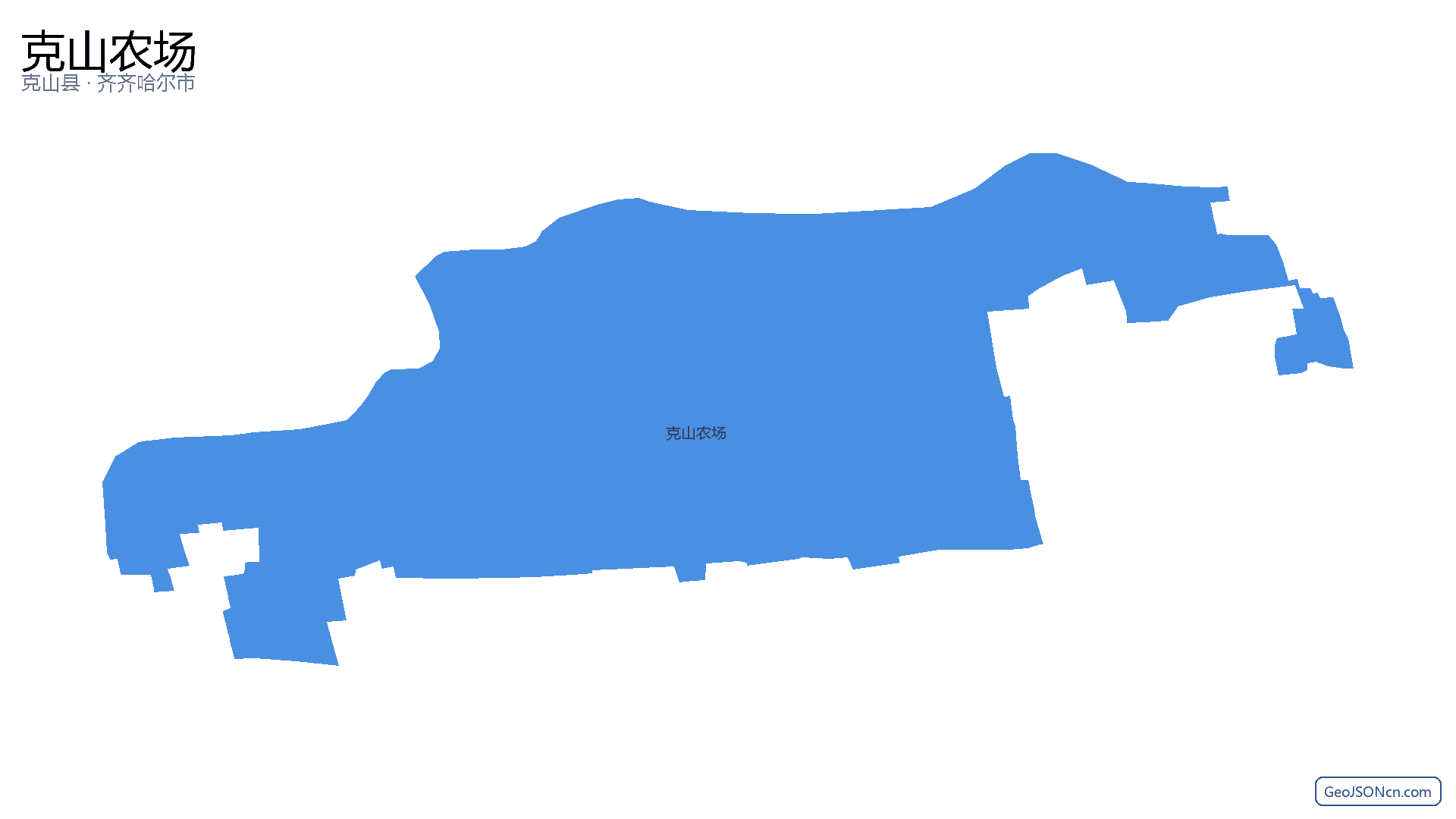克山农场行政区划边界地图（克山县·齐齐哈尔市）,提供GeoJSON、SHP矢量边界数据下载及高清地图大图(PNG/JPG) - GeoJSONcn.com