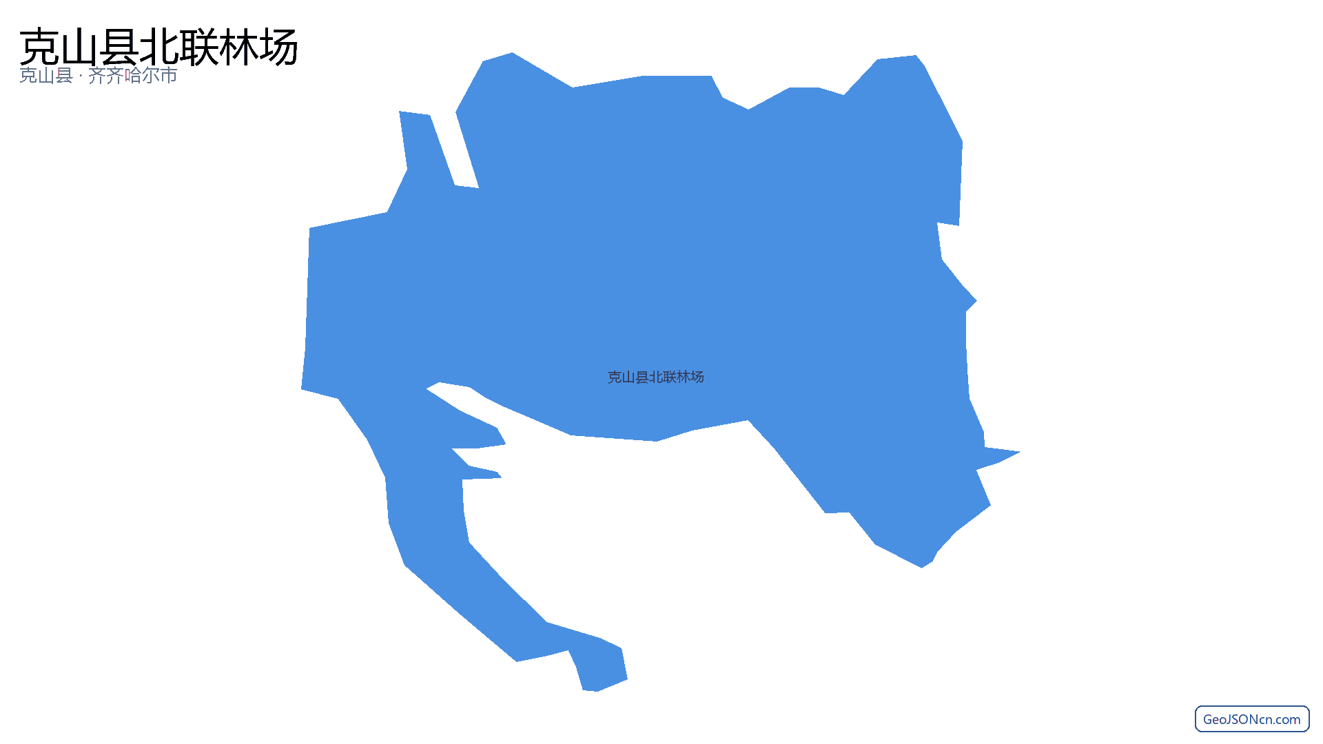 克山县北联林场行政区划边界地图（克山县·齐齐哈尔市）,提供GeoJSON、SHP矢量边界数据下载及高清地图大图(PNG/JPG) - GeoJSONcn.com