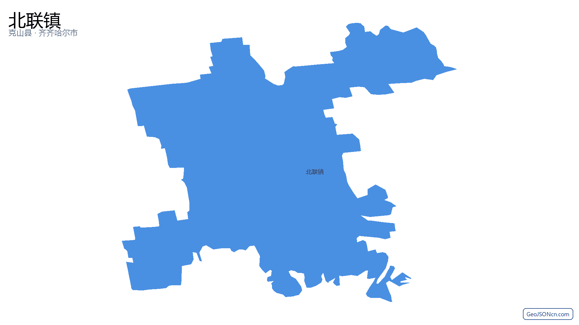 北联镇行政区划边界地图（克山县·齐齐哈尔市）,提供GeoJSON、SHP矢量边界数据下载及高清地图大图(PNG/JPG) - GeoJSONcn.com