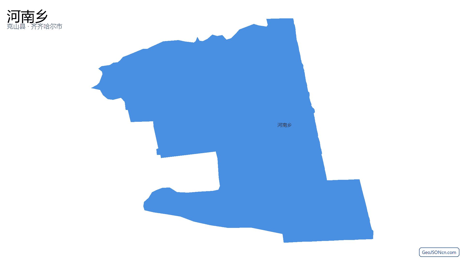 河南乡行政区划边界地图（克山县·齐齐哈尔市）,提供GeoJSON、SHP矢量边界数据下载及高清地图大图(PNG/JPG) - GeoJSONcn.com