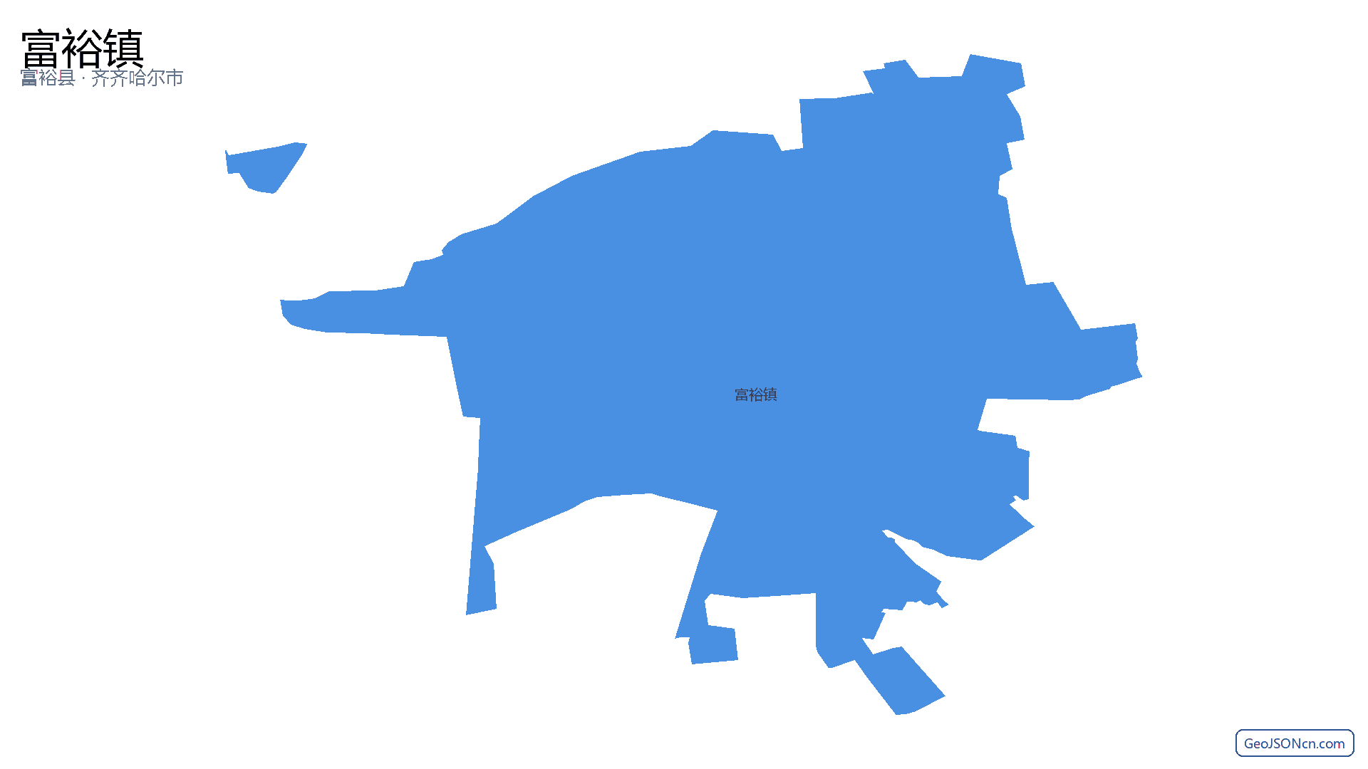 富裕镇行政区划边界地图（富裕县·齐齐哈尔市）,提供GeoJSON、SHP矢量边界数据下载及高清地图大图(PNG/JPG) - GeoJSONcn.com
