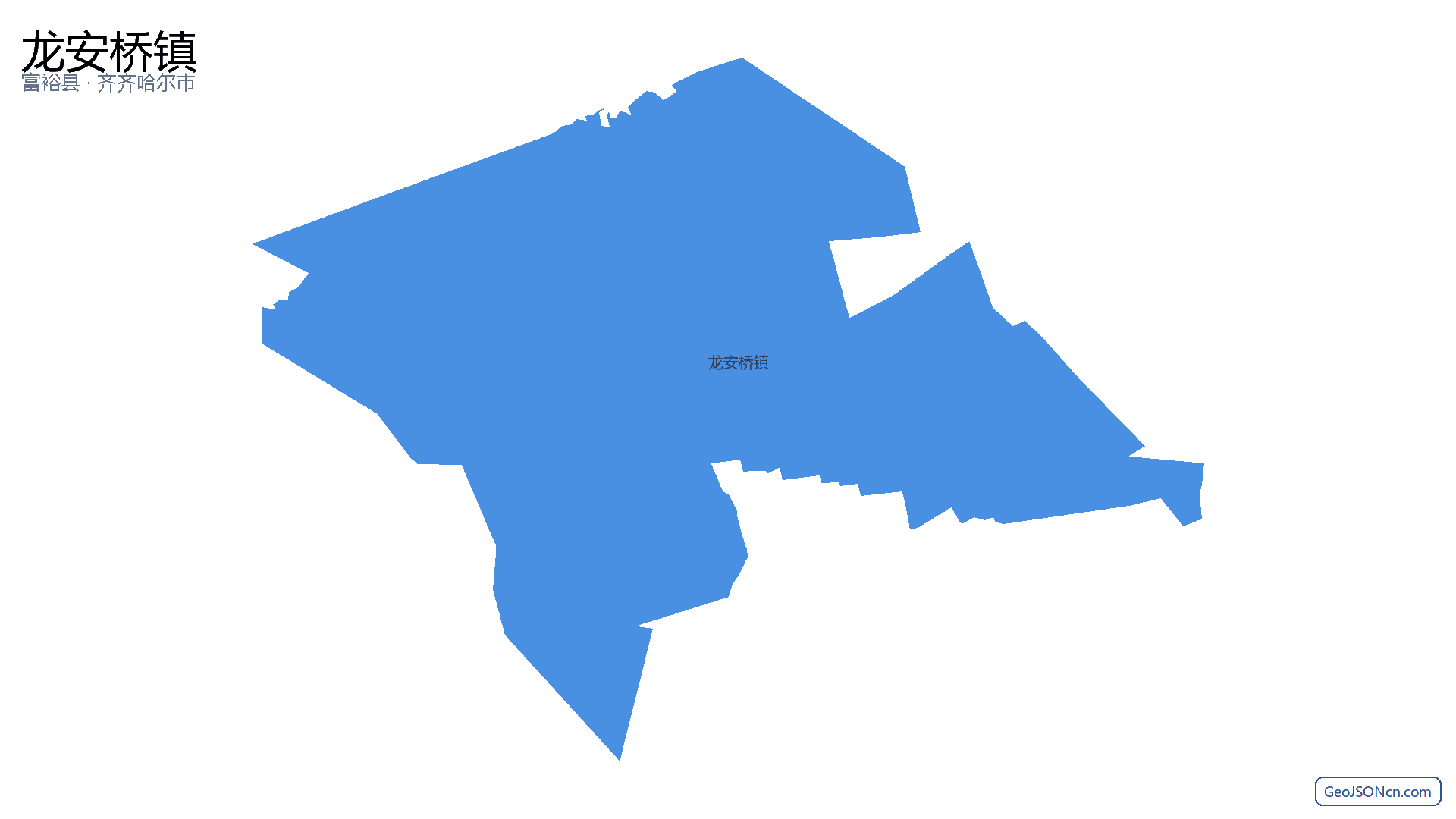龙安桥镇行政区划边界地图(富裕县·齐齐哈尔市),提供GeoJSON、SHP矢量边界数据下载及高清地图大图(PNG/JPG) - GeoJSONcn.com