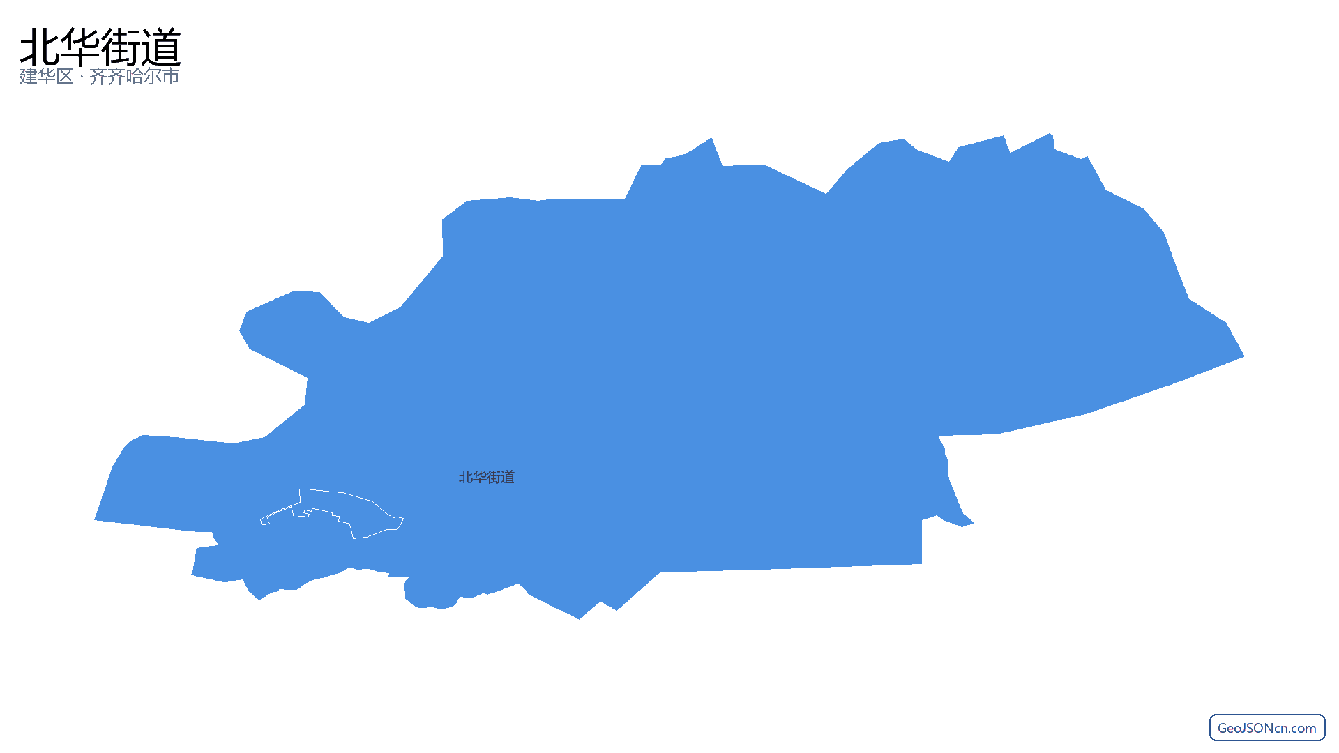 北华街道行政区划边界地图（建华区·齐齐哈尔市）,提供GeoJSON、SHP矢量边界数据下载及高清地图大图(PNG/JPG) - GeoJSONcn.com