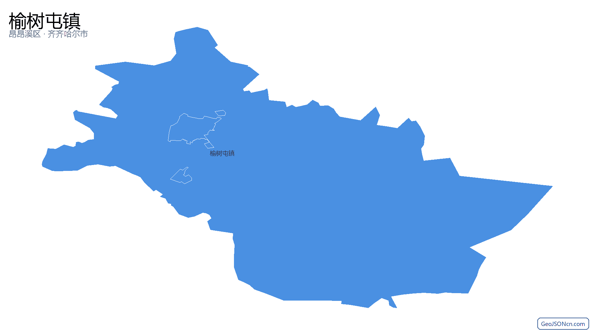 榆树屯镇行政区划边界地图（昂昂溪区·齐齐哈尔市）,提供GeoJSON、SHP矢量边界数据下载及高清地图大图(PNG/JPG) - GeoJSONcn.com