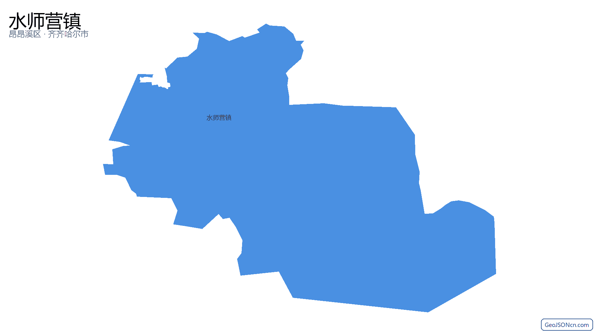 水师营镇行政区划边界地图（昂昂溪区·齐齐哈尔市）,提供GeoJSON、SHP矢量边界数据下载及高清地图大图(PNG/JPG) - GeoJSONcn.com