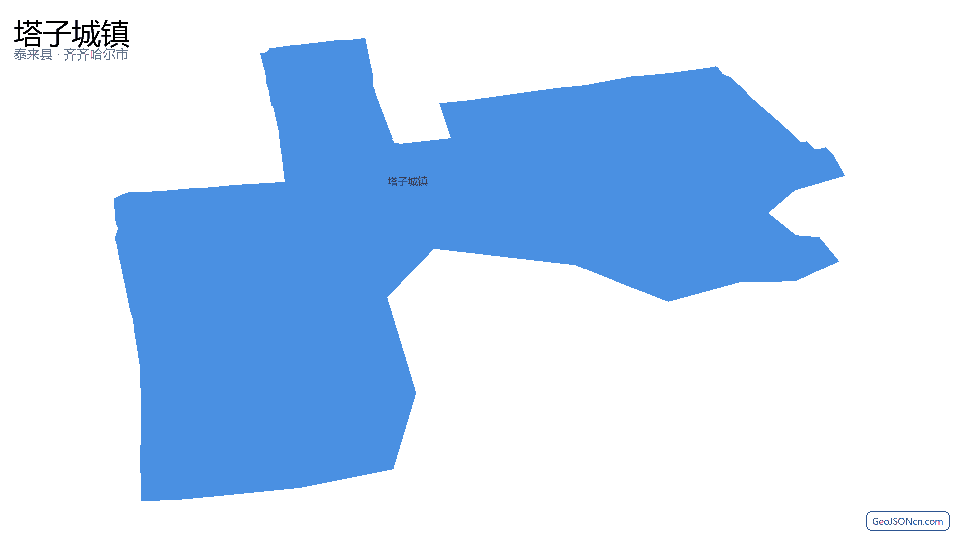 塔子城镇行政区划边界地图（泰来县·齐齐哈尔市）,提供GeoJSON、SHP矢量边界数据下载及高清地图大图(PNG/JPG) - GeoJSONcn.com