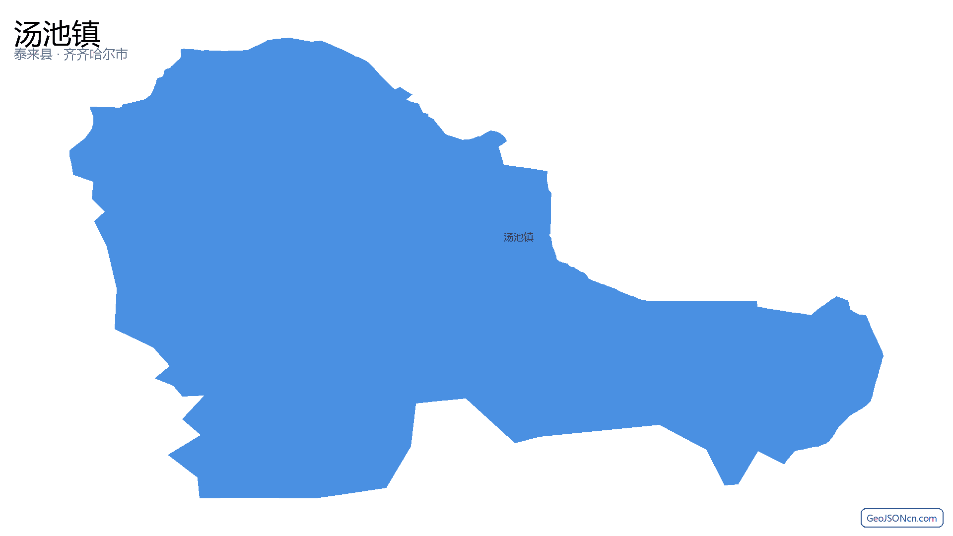 汤池镇行政区划边界地图（泰来县·齐齐哈尔市）,提供GeoJSON、SHP矢量边界数据下载及高清地图大图(PNG/JPG) - GeoJSONcn.com