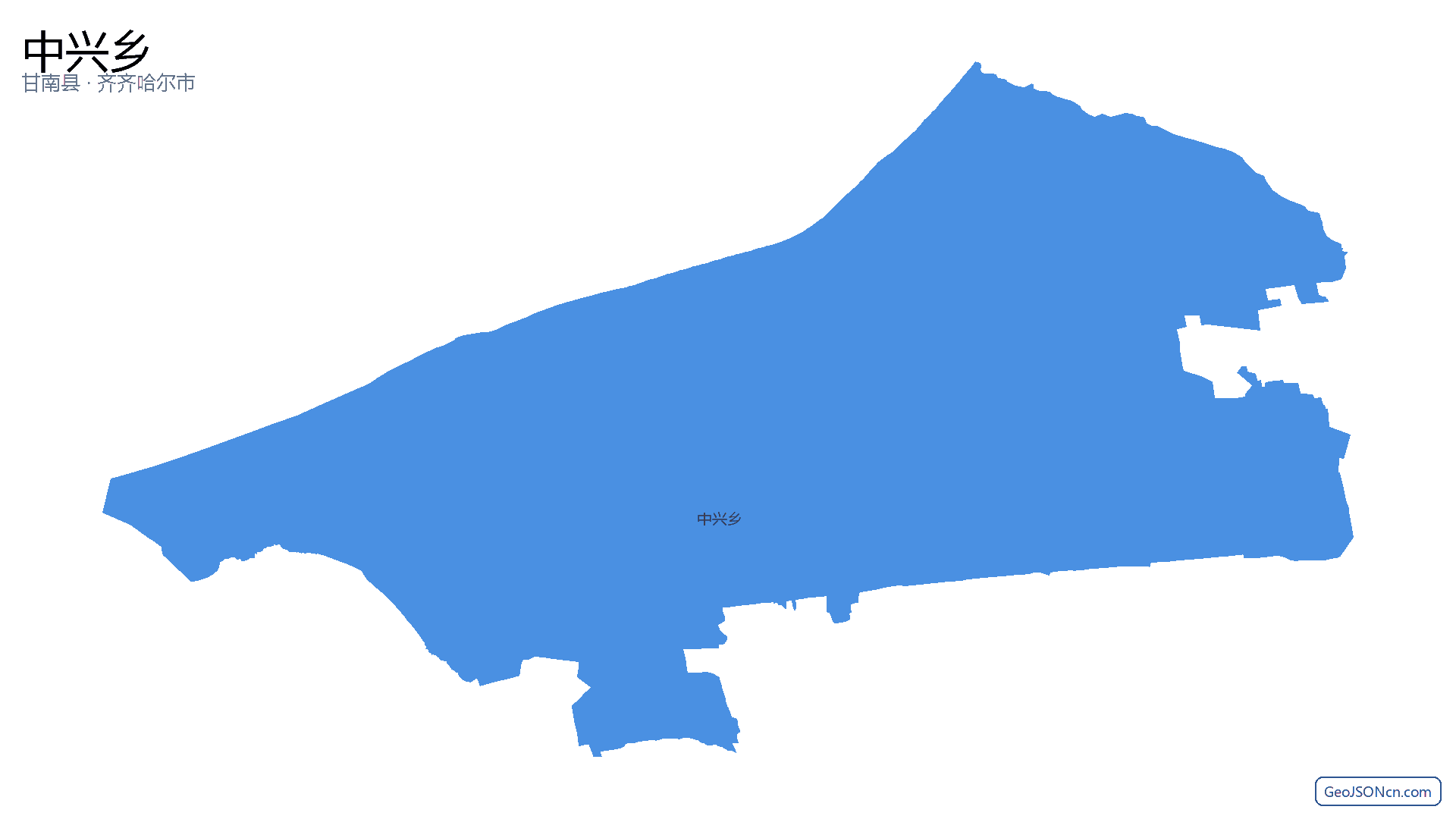 中兴乡行政区划边界地图(甘南县·齐齐哈尔市),提供GeoJSON、SHP矢量边界数据下载及高清地图大图(PNG/JPG) - GeoJSONcn.com
