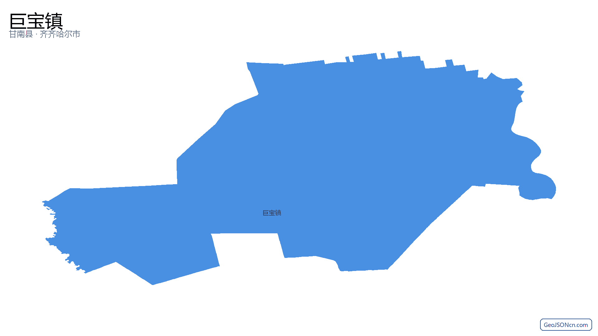 巨宝镇行政区划边界地图(甘南县·齐齐哈尔市),提供GeoJSON、SHP矢量边界数据下载及高清地图大图(PNG/JPG) - GeoJSONcn.com