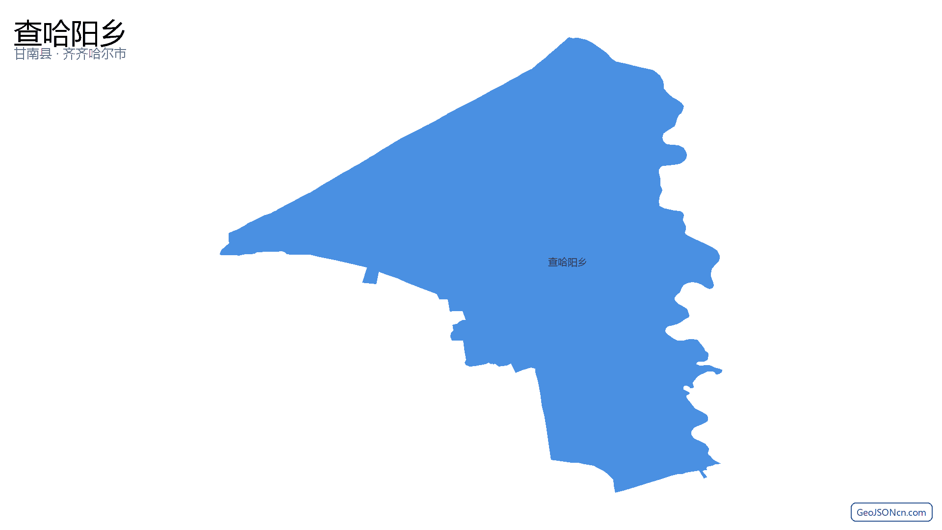 查哈阳乡行政区划边界地图（甘南县·齐齐哈尔市）,提供GeoJSON、SHP矢量边界数据下载及高清地图大图(PNG/JPG) - GeoJSONcn.com