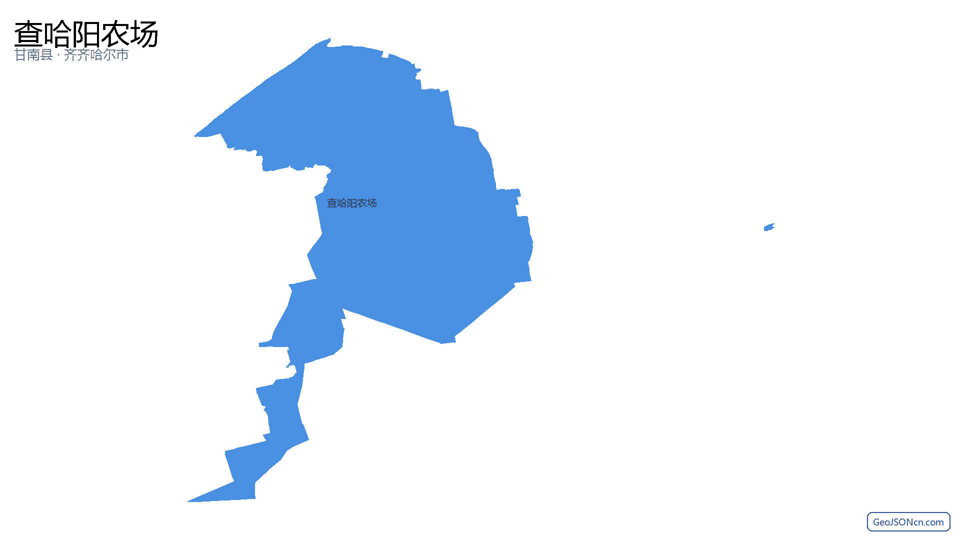 查哈阳农场行政区划边界地图（甘南县·齐齐哈尔市）,提供GeoJSON、SHP矢量边界数据下载及高清地图大图(PNG/JPG) - GeoJSONcn.com
