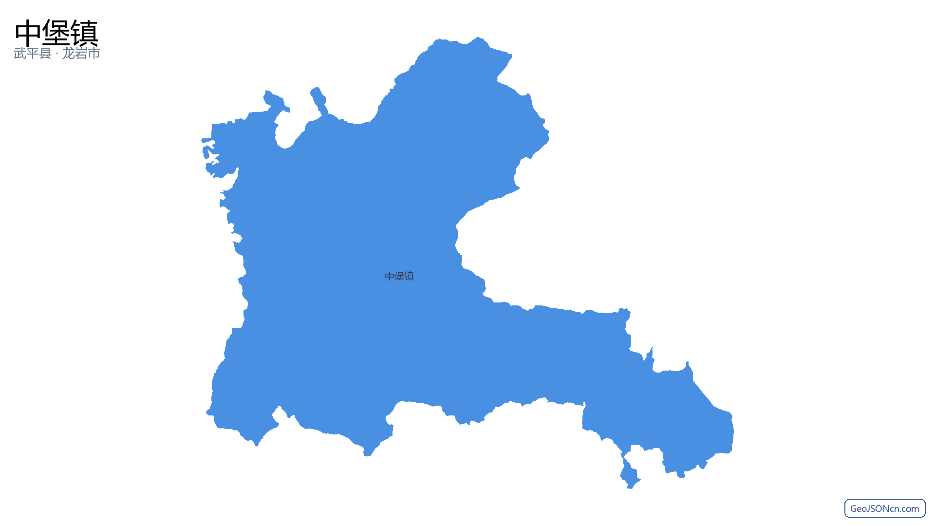 中堡镇行政区划边界地图（武平县·龙岩市）,提供GeoJSON、SHP矢量边界数据下载及高清地图大图(PNG/JPG) - GeoJSONcn.com