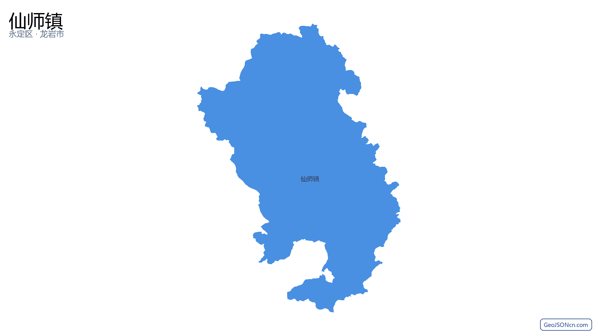 仙师镇行政区划边界地图(永定区·龙岩市),提供GeoJSON、SHP矢量边界数据下载及高清地图大图(PNG/JPG) - GeoJSONcn.com