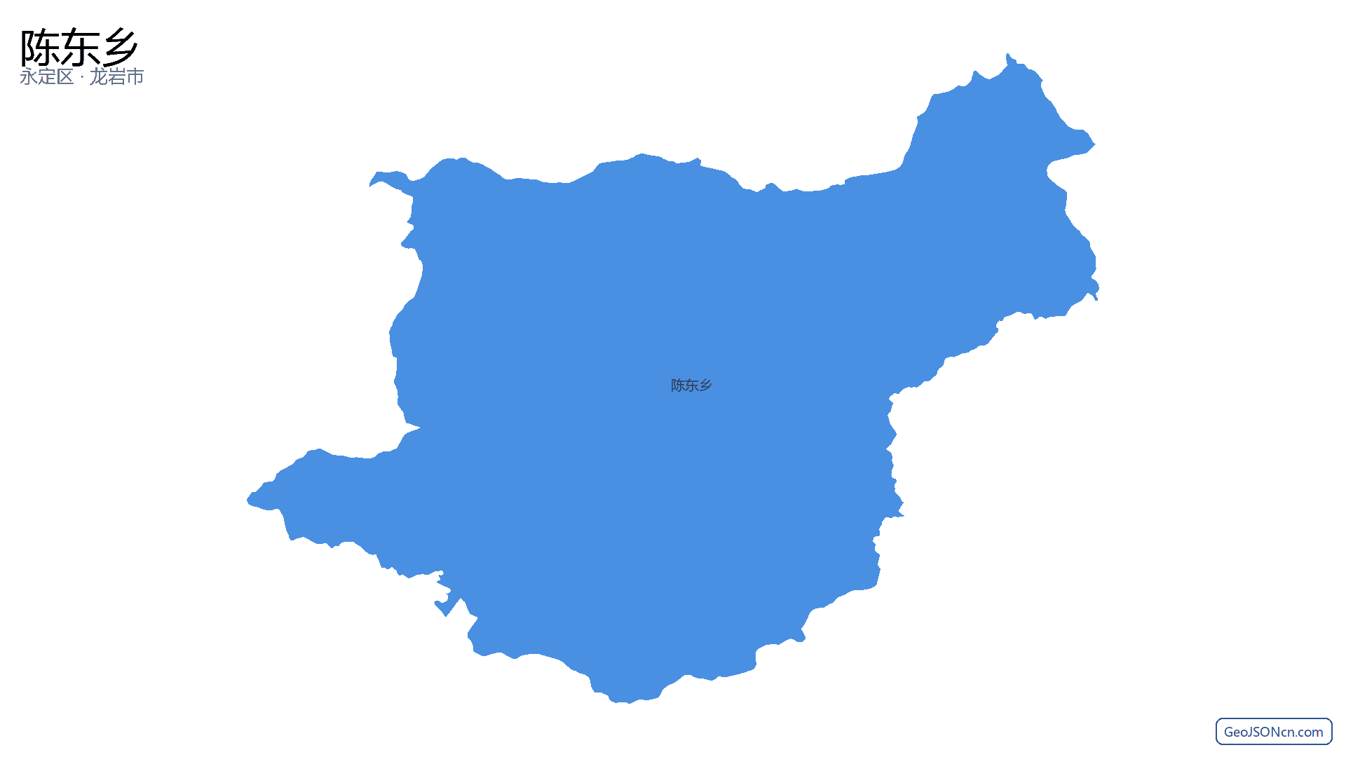 陈东乡行政区划边界地图(永定区·龙岩市),提供GeoJSON、SHP矢量边界数据下载及高清地图大图(PNG/JPG) - GeoJSONcn.com