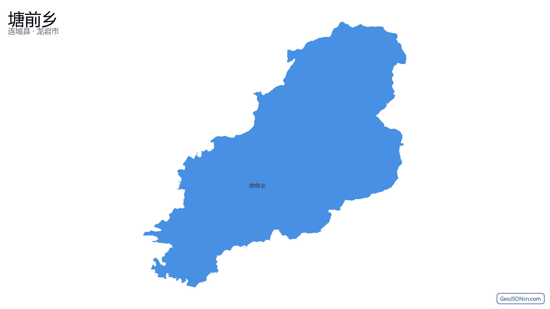 塘前乡行政区划边界地图（连城县·龙岩市）,提供GeoJSON、SHP矢量边界数据下载及高清地图大图(PNG/JPG) - GeoJSONcn.com