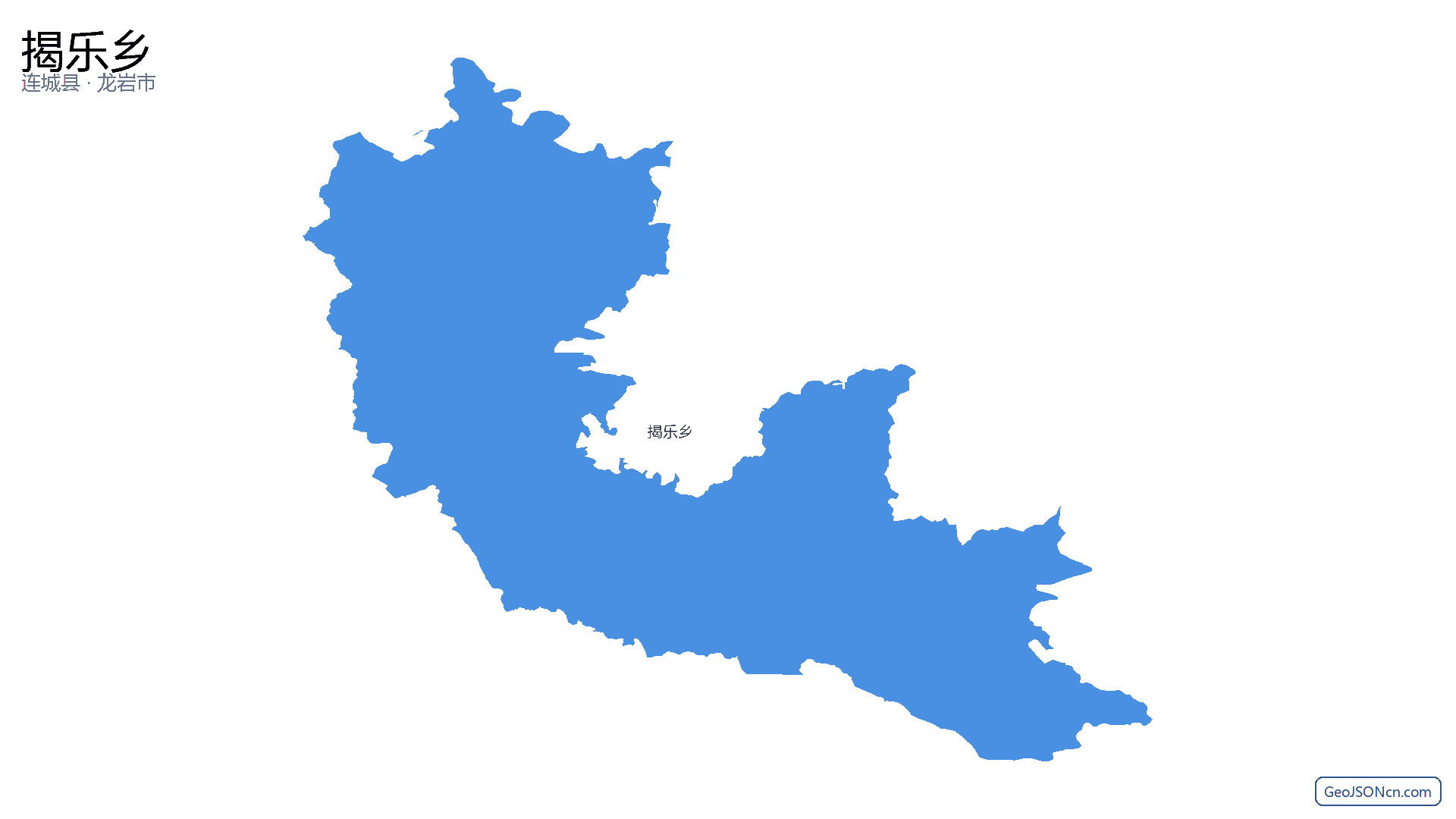 揭乐乡行政区划边界地图（连城县·龙岩市）,提供GeoJSON、SHP矢量边界数据下载及高清地图大图(PNG/JPG) - GeoJSONcn.com